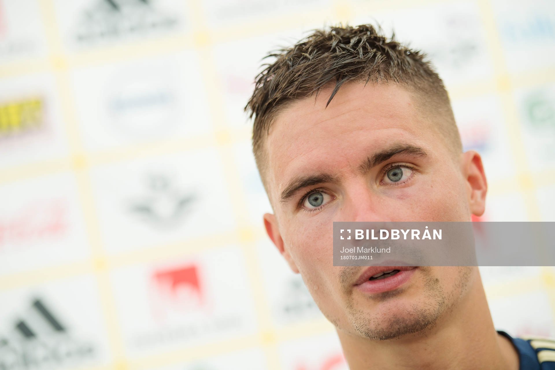 Mikael Lustig of the Swedish national football team at a