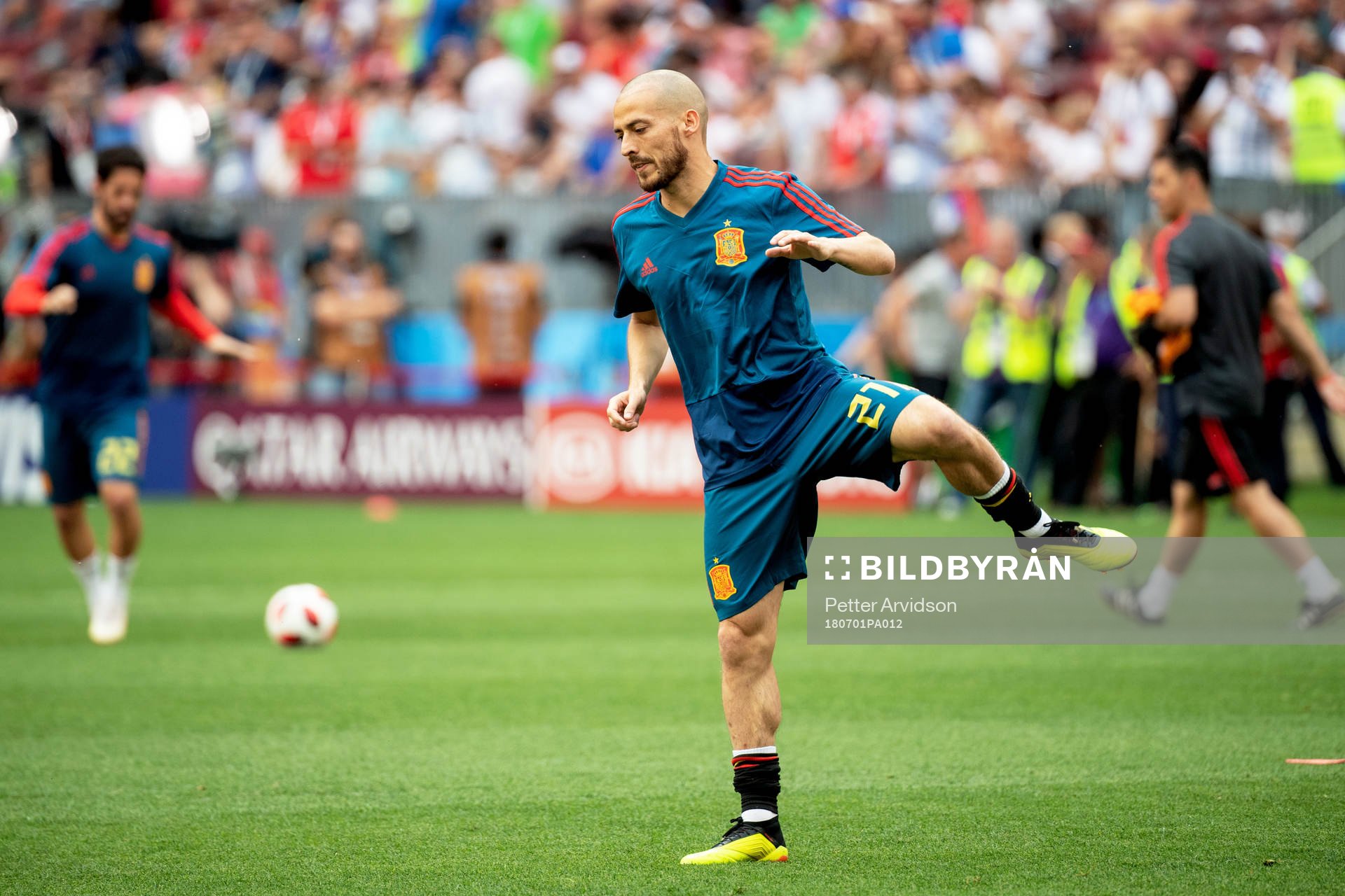 David Silva of Spain prior to the FIFA World Cup round of