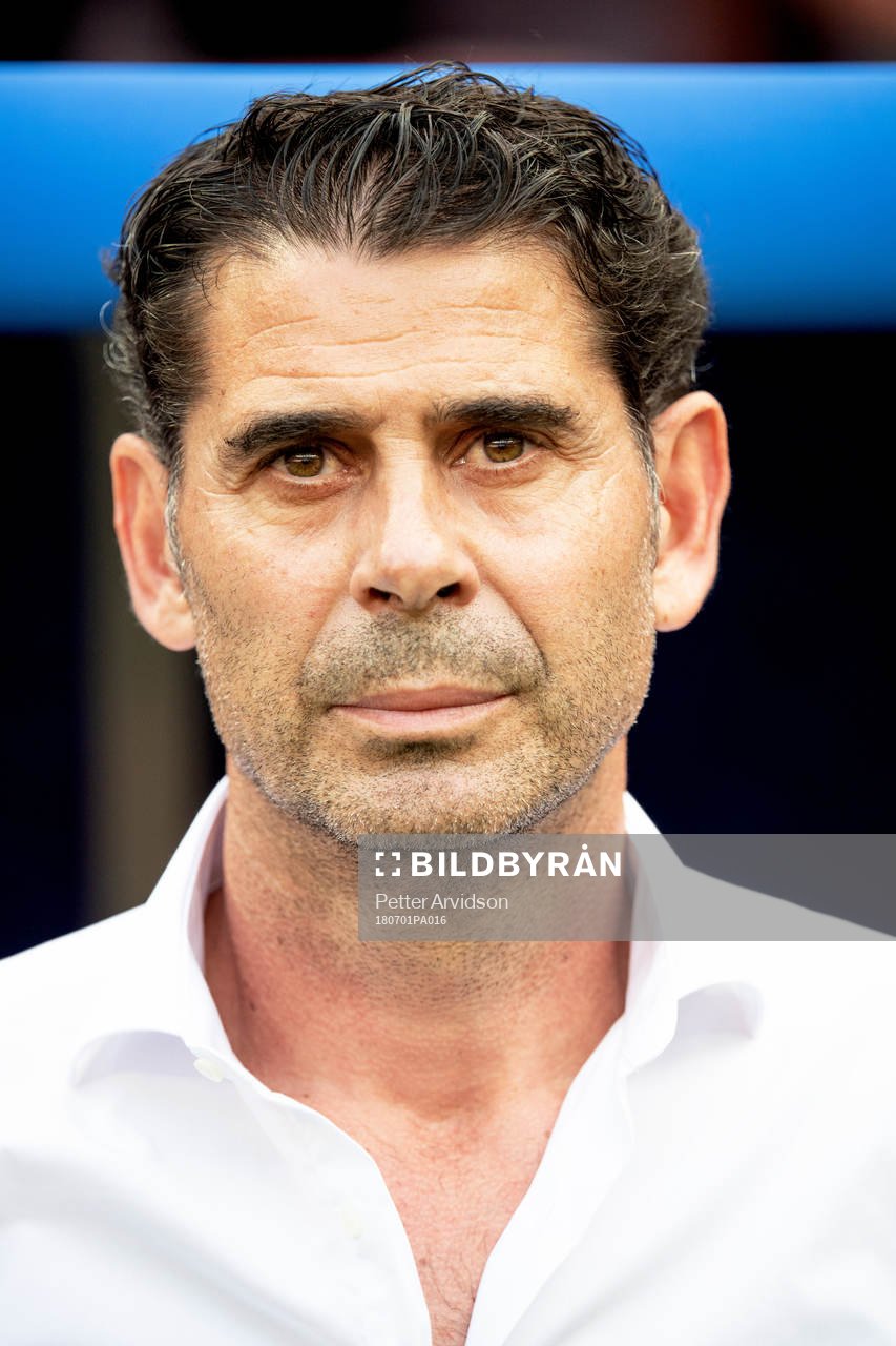 head coach Fernando Hierro of Spain