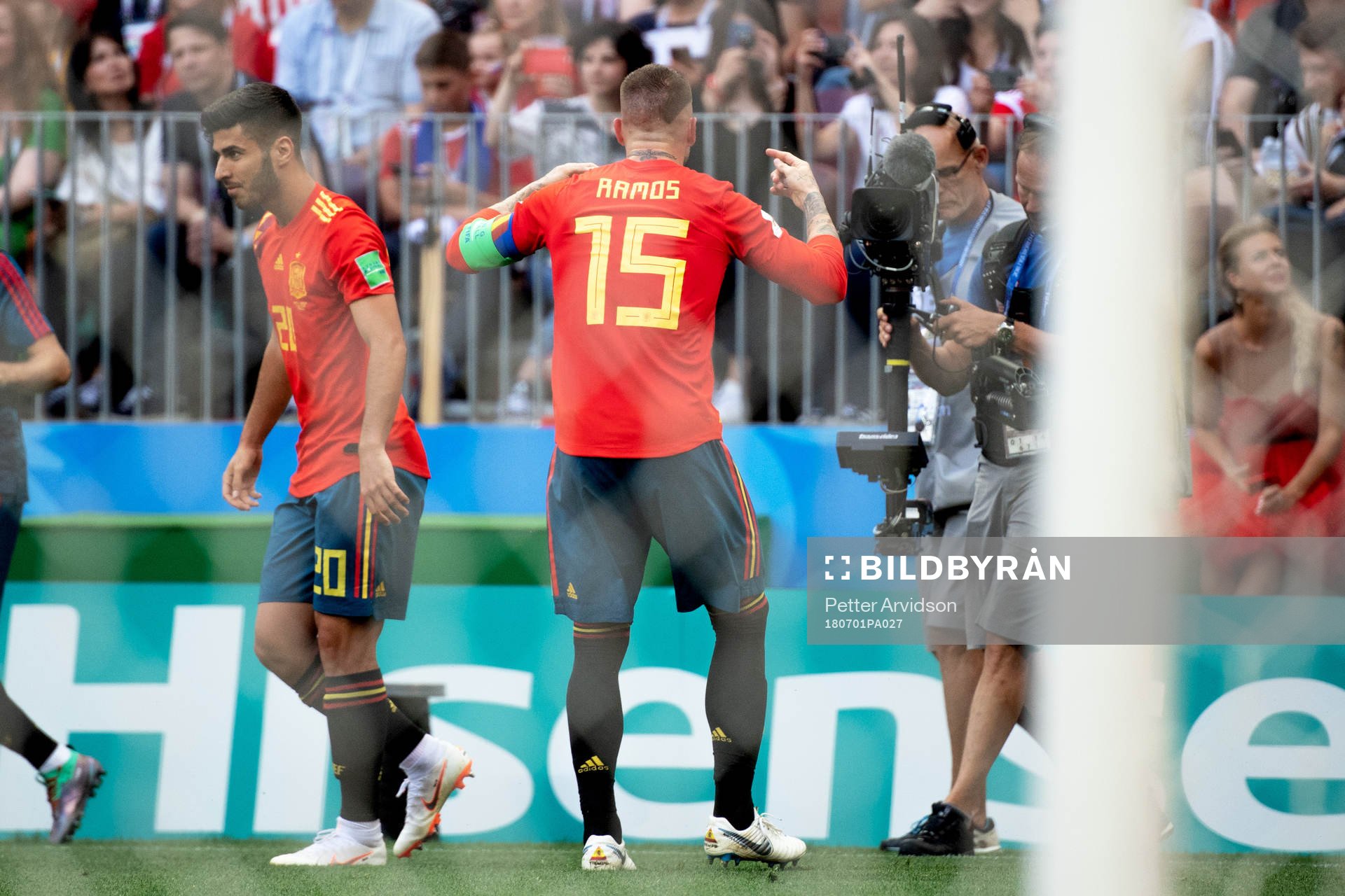 Sergio Ramos of Spain celebrates