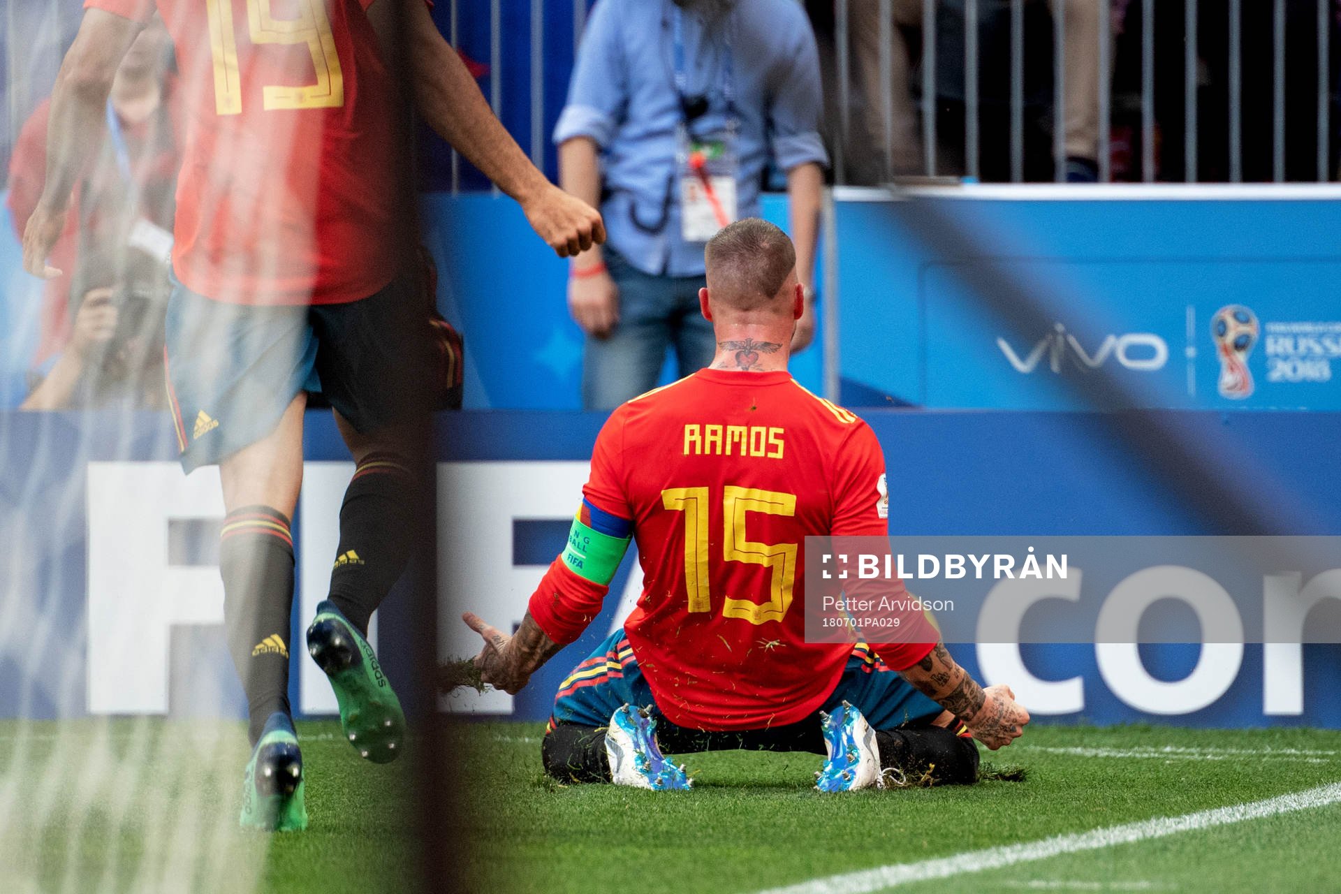 Sergio Ramos of Spain celebrates