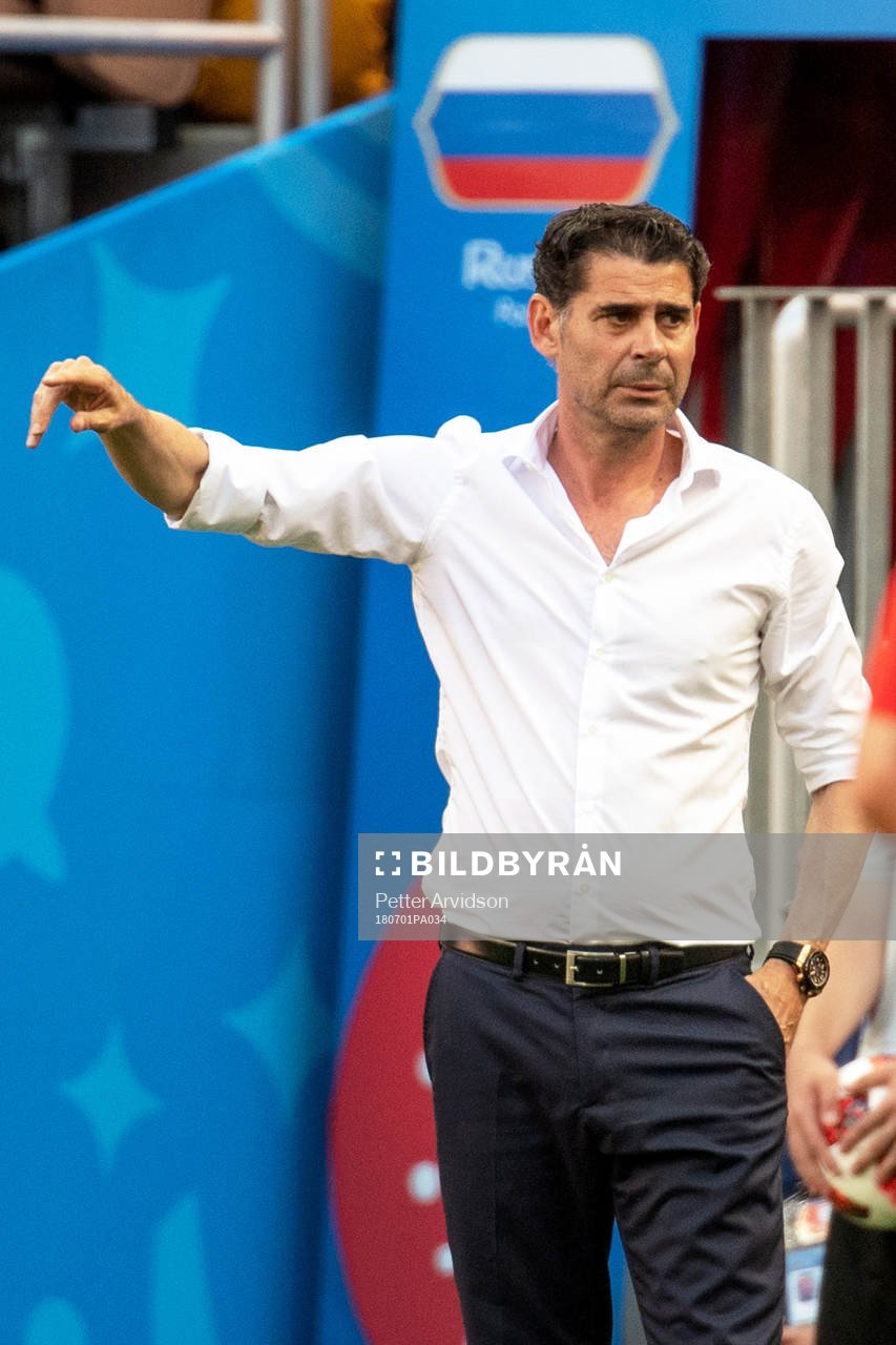head coach Fernando Hierro of Spain