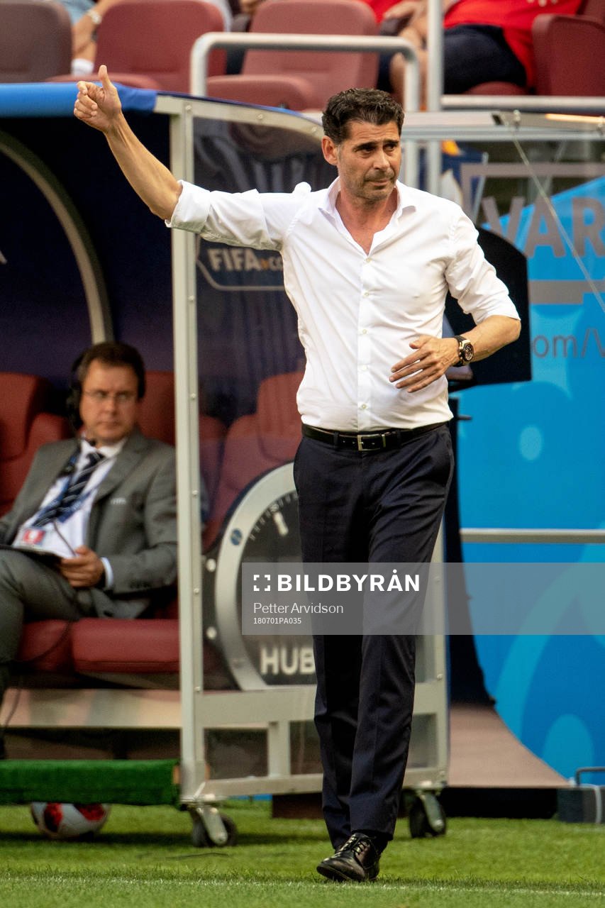head coach Fernando Hierro of Spain