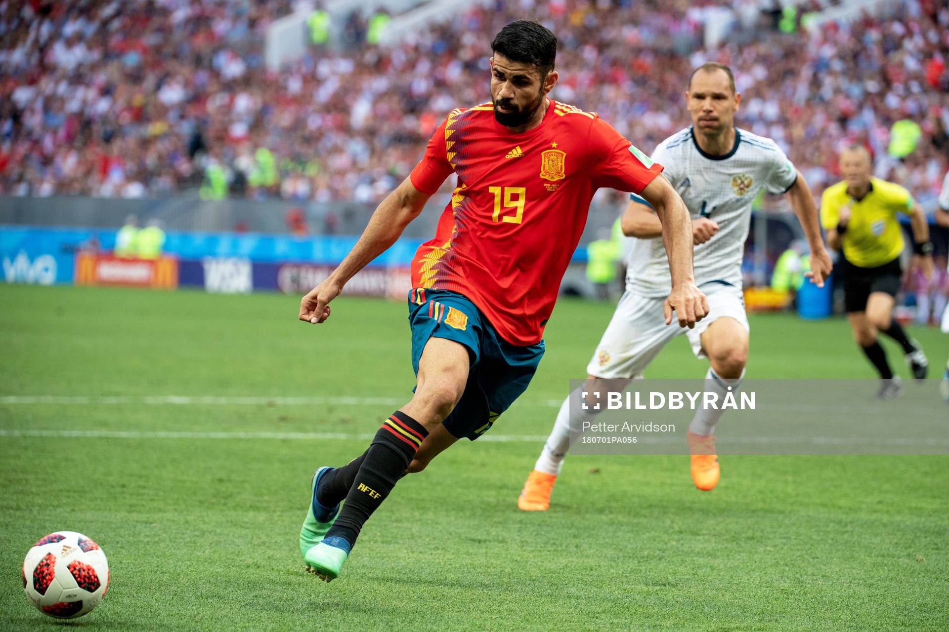 Diego Costa of Spain during the FIFA World Cup round of 16 match between Spain and Russia on July 1, 2018 in Moscow.