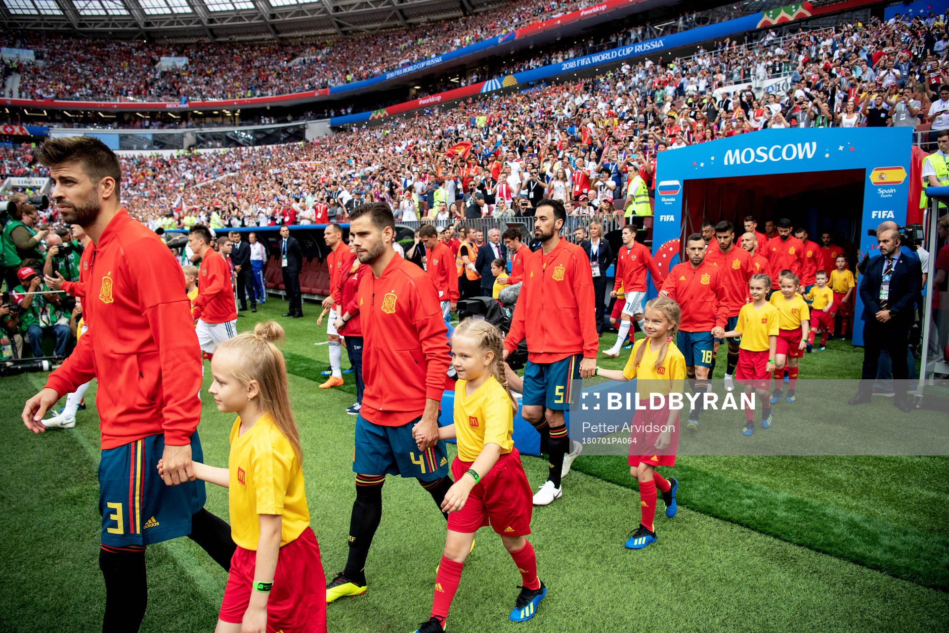 Spain prior to the FIFA World Cup round of 16 match between