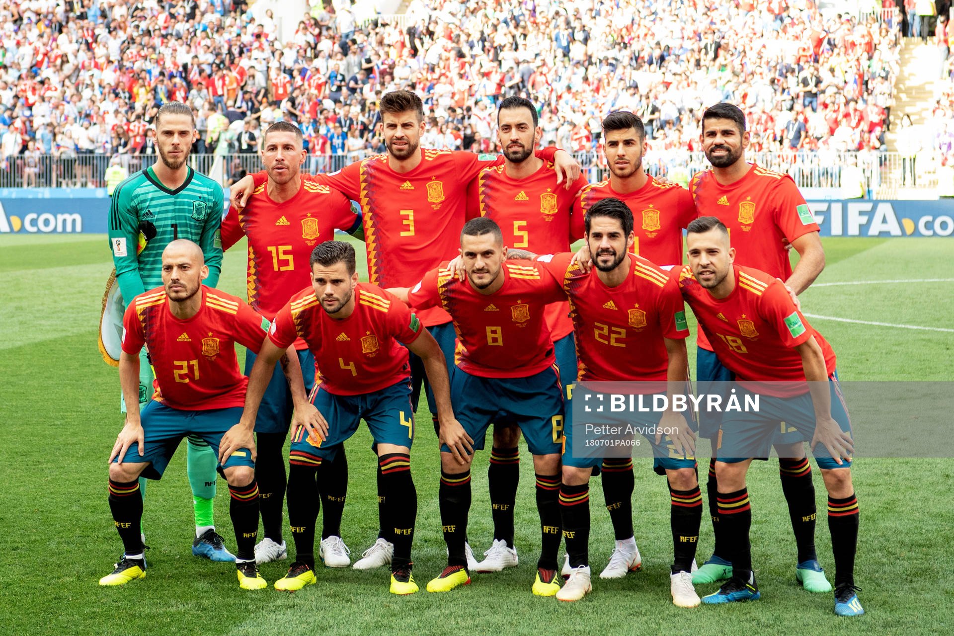 Spain prior to the FIFA World Cup round of 16 match between