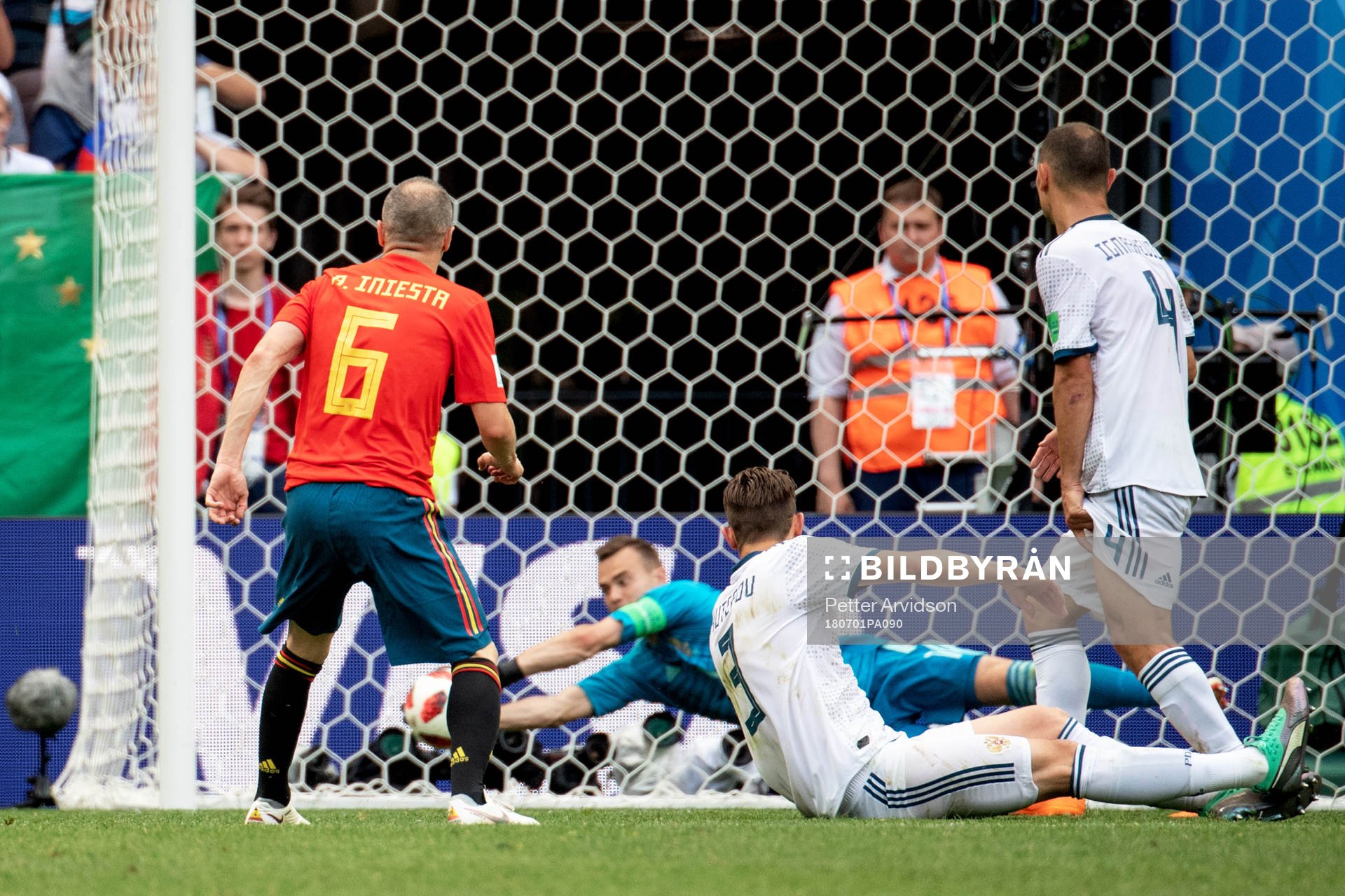 Andres Iniesta of Spain during the FIFA World Cup round of 16 match between Spain and Russia on July 1, 2018 in Moscow.