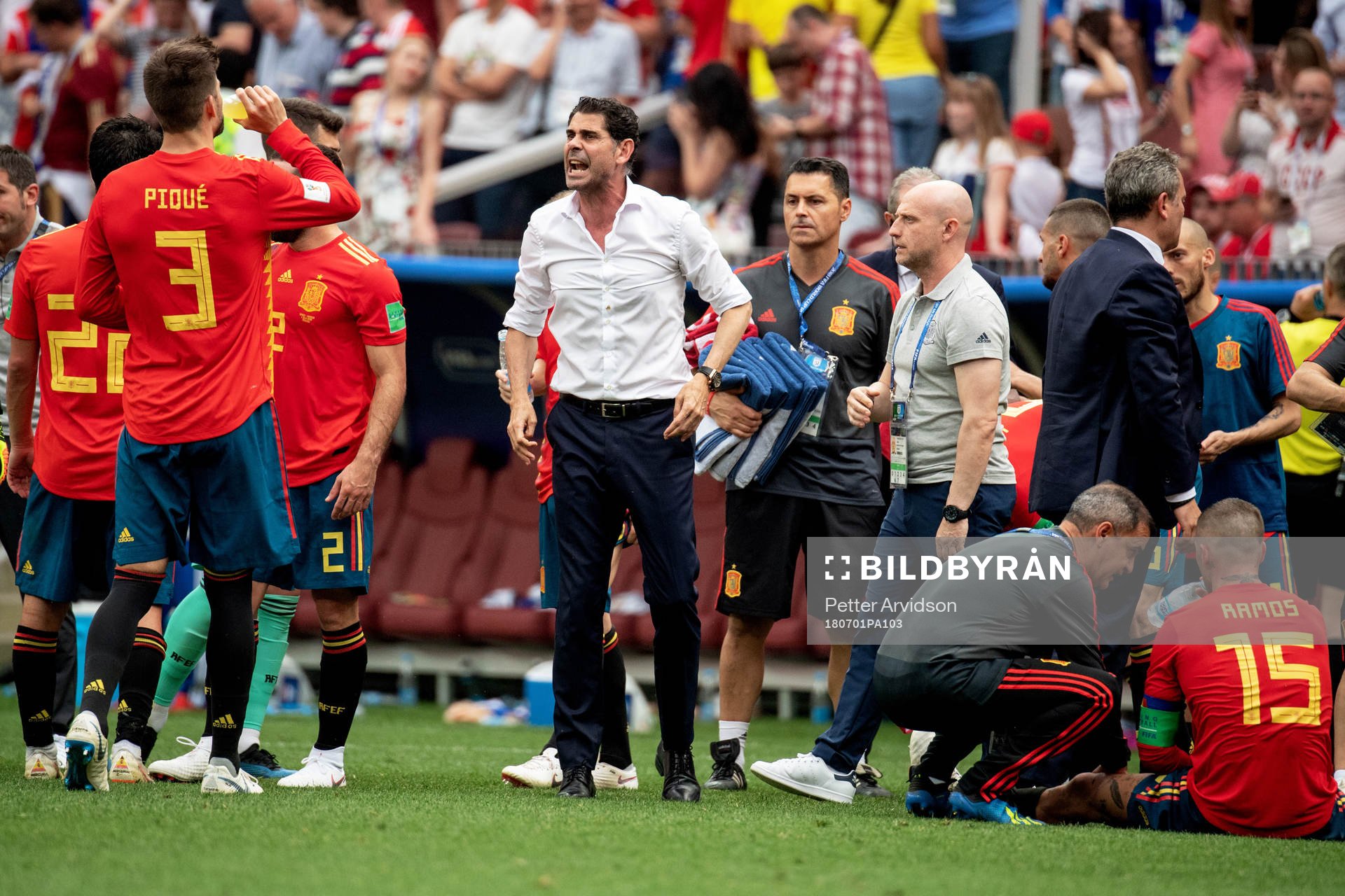 head coach Fernando Hierro of Spain