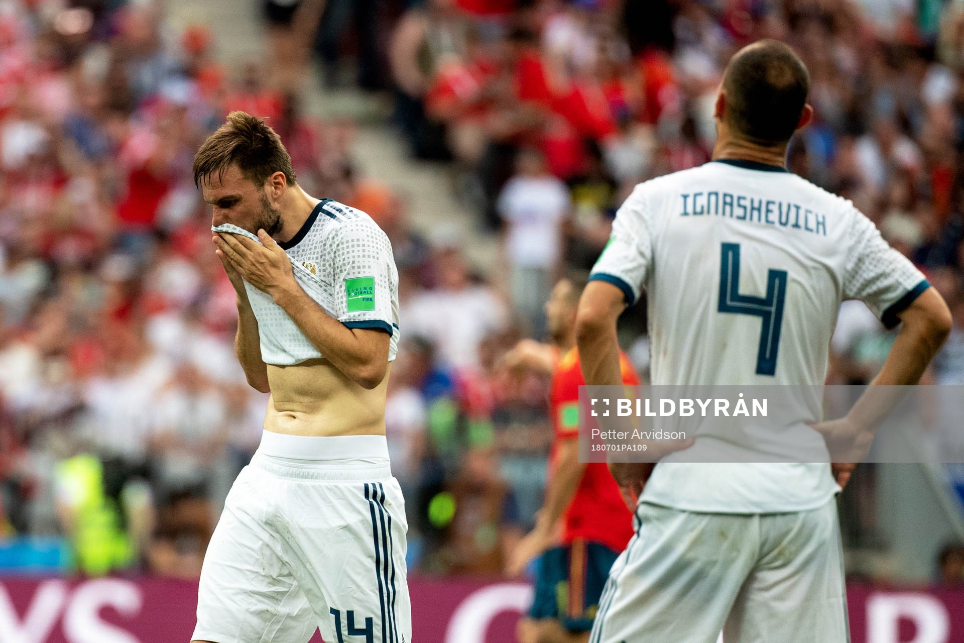 Vladimir Granat of Russia looks dejected