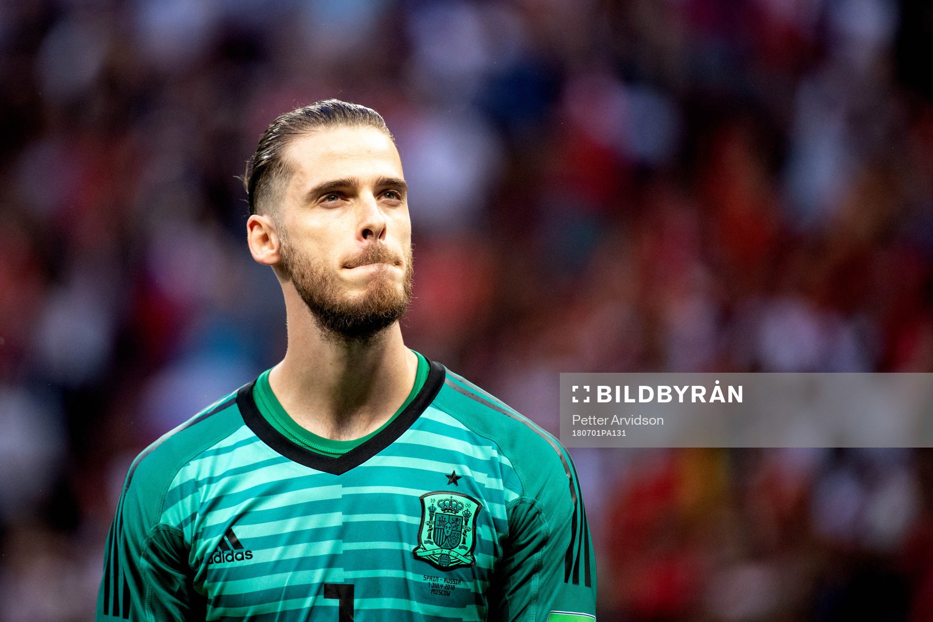 goalkeeper David De Gea of Spain looks dejected