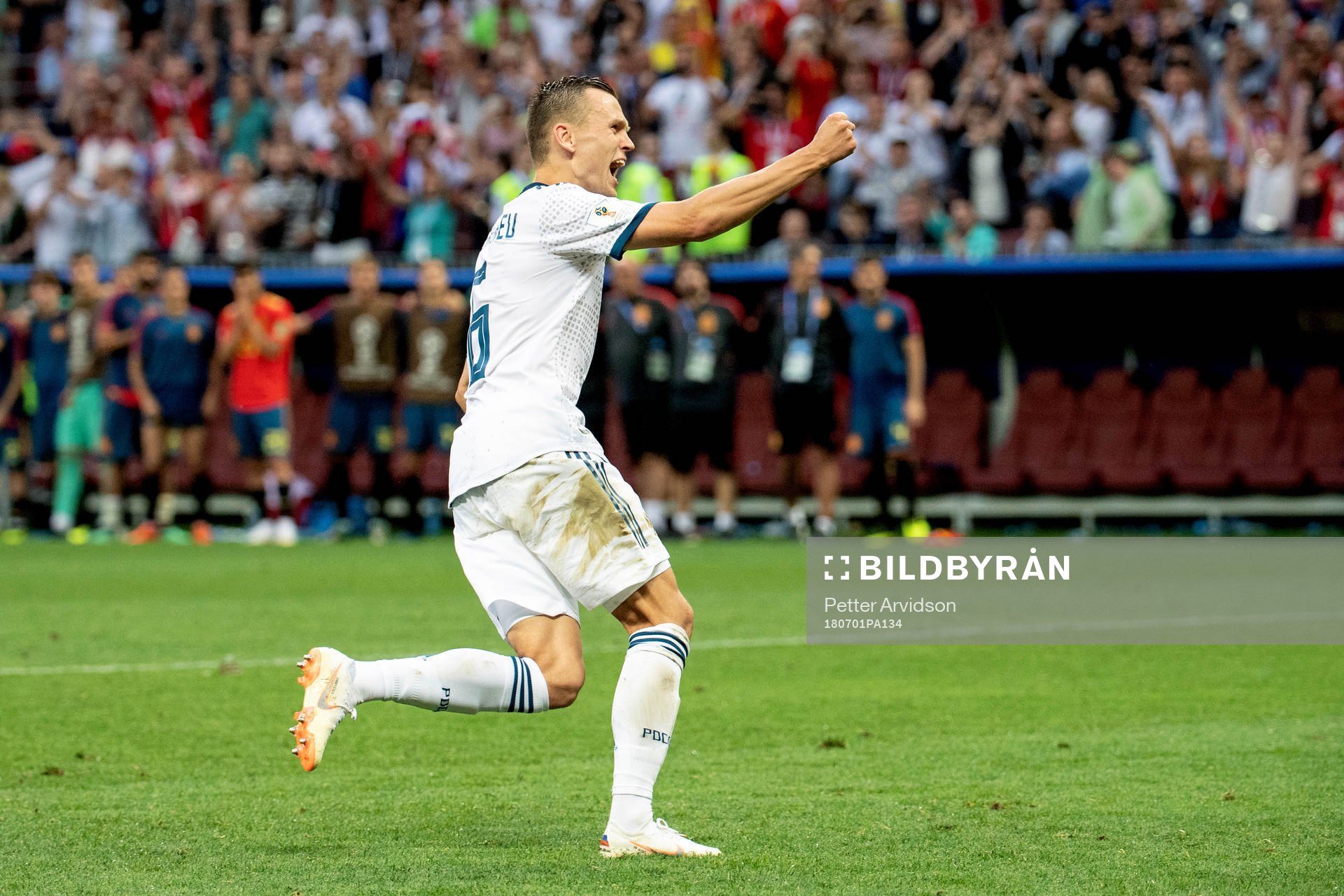 Denis Cheryshev of Russia celebrates