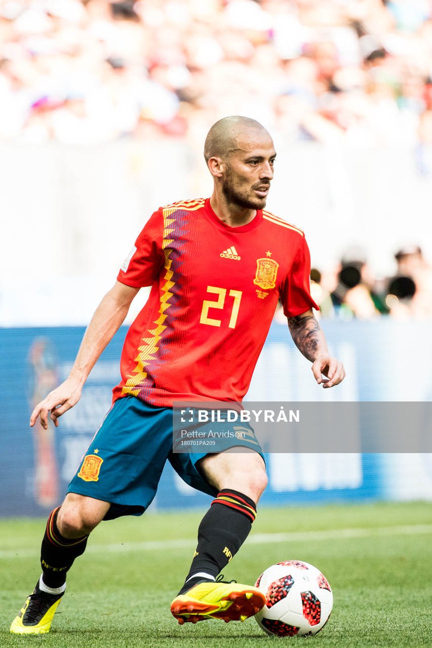 David Silva of Spain during the FIFA World Cup round of 16 match between Spain and Russia on July 1, 2018 in Moscow.