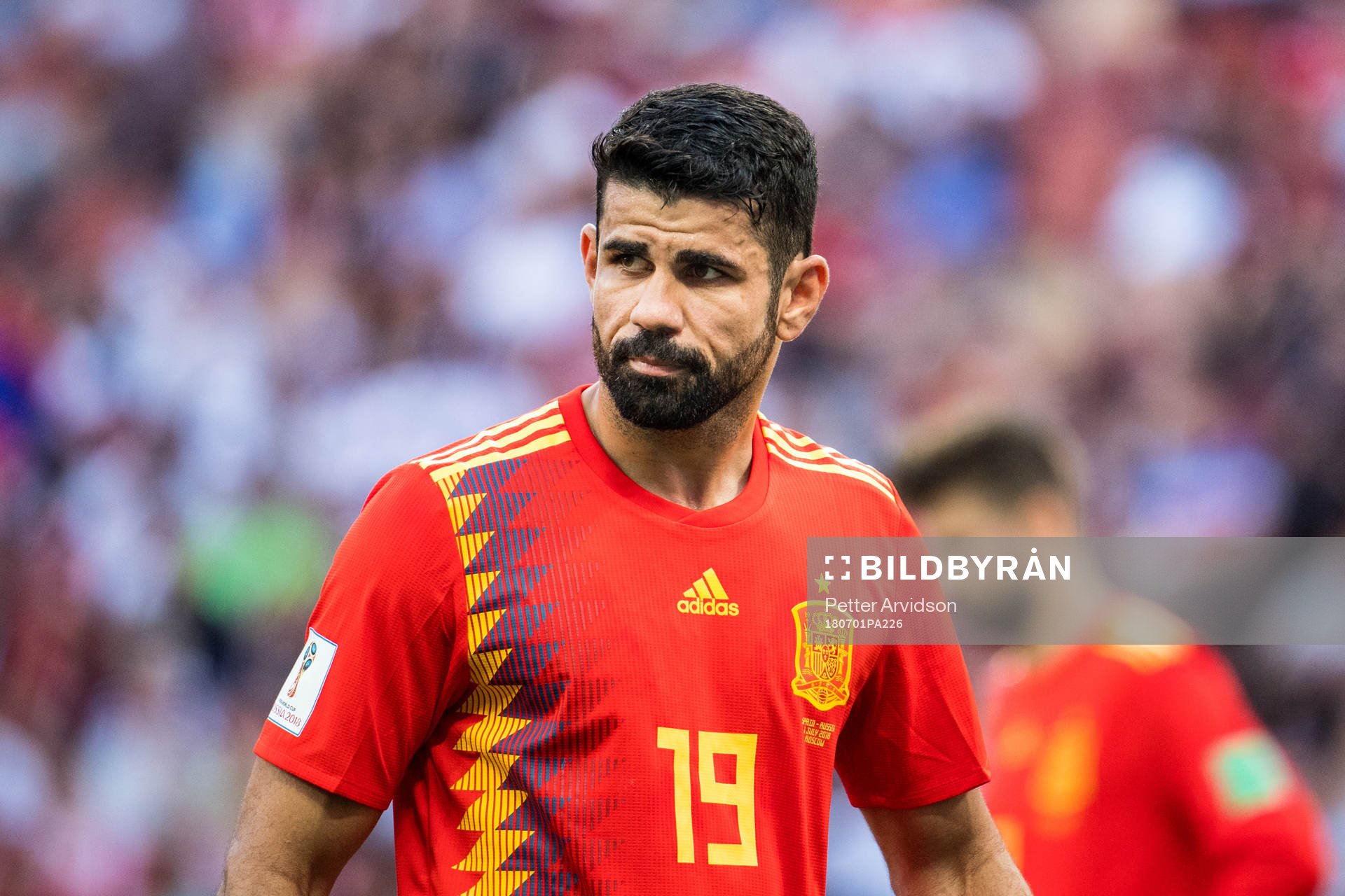 Diego Costa of Spain during the FIFA World Cup round of 16 match between Spain and Russia on July 1, 2018 in Moscow.