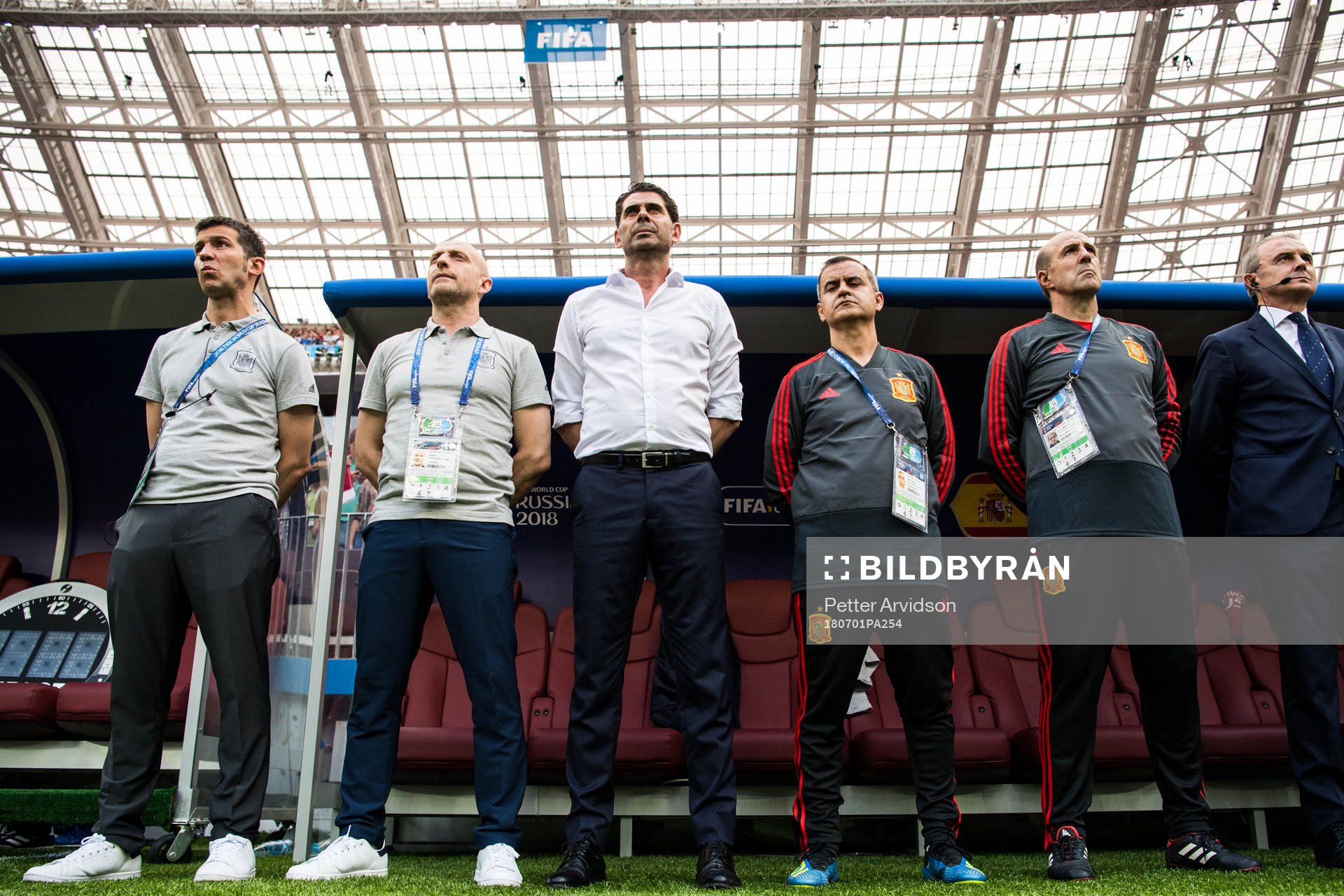 Head coach Fernando Hierro of Spain prior the FIFA World Cup round of 16 match between Spain and Russia on July 1, 2018 in Moscow.