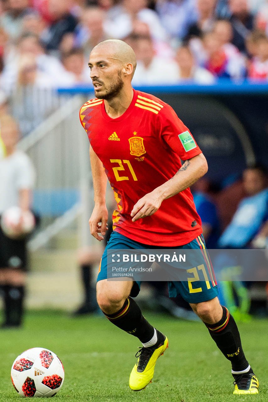David Silva of Spain during the FIFA World Cup round of 16 match between Spain and Russia on July 1, 2018 in Moscow.
