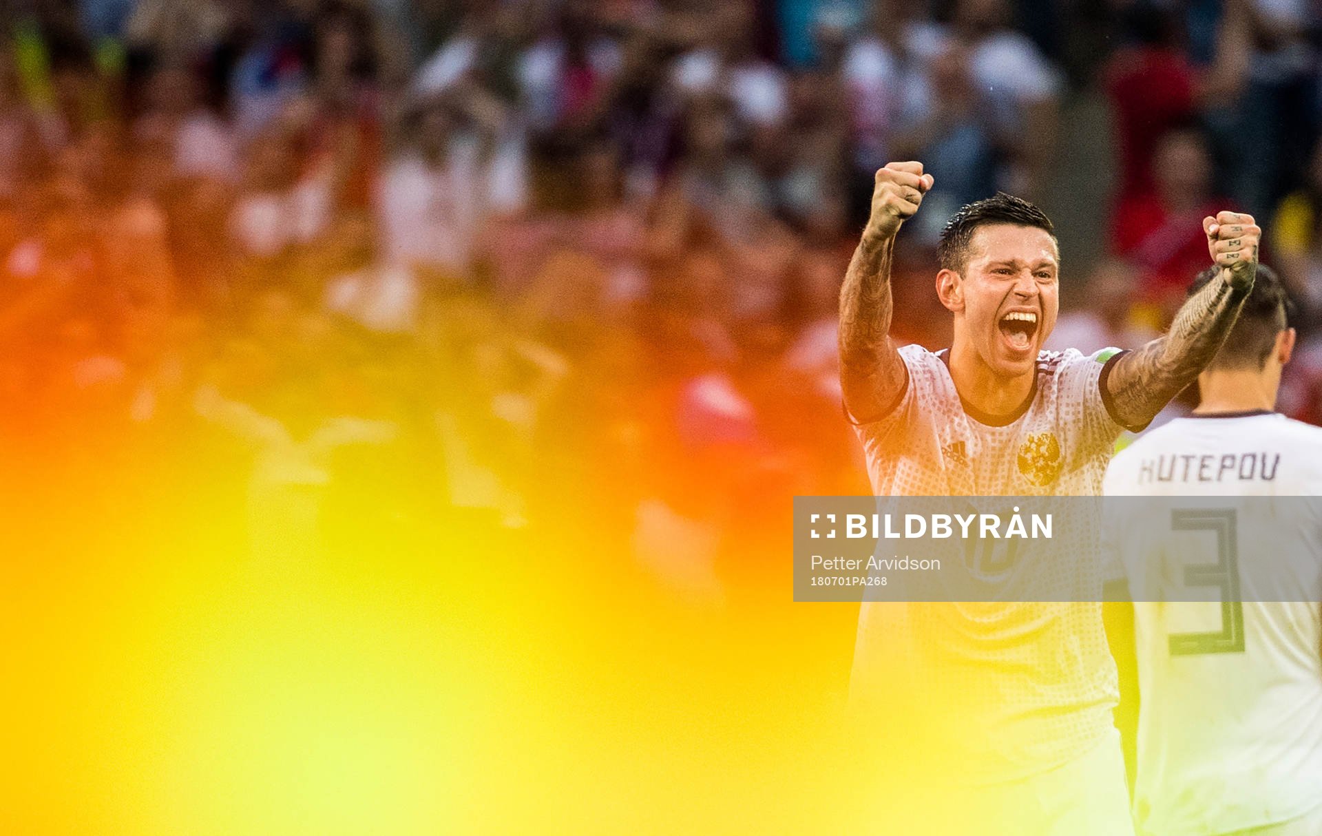 Fedor Smolov of Russia celebrates