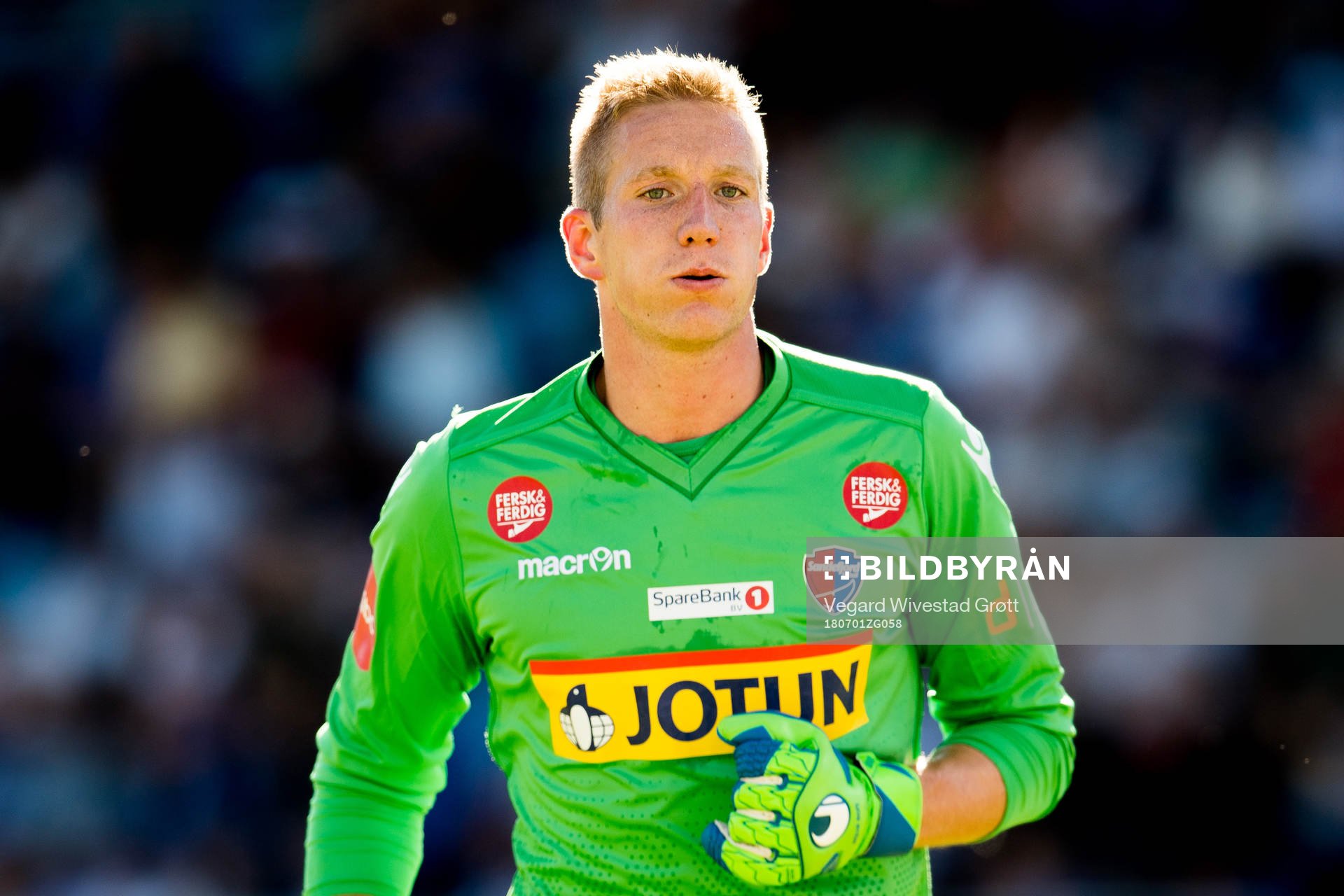 Goalkeeper Eirik Holmen Johansen of Sandefjord