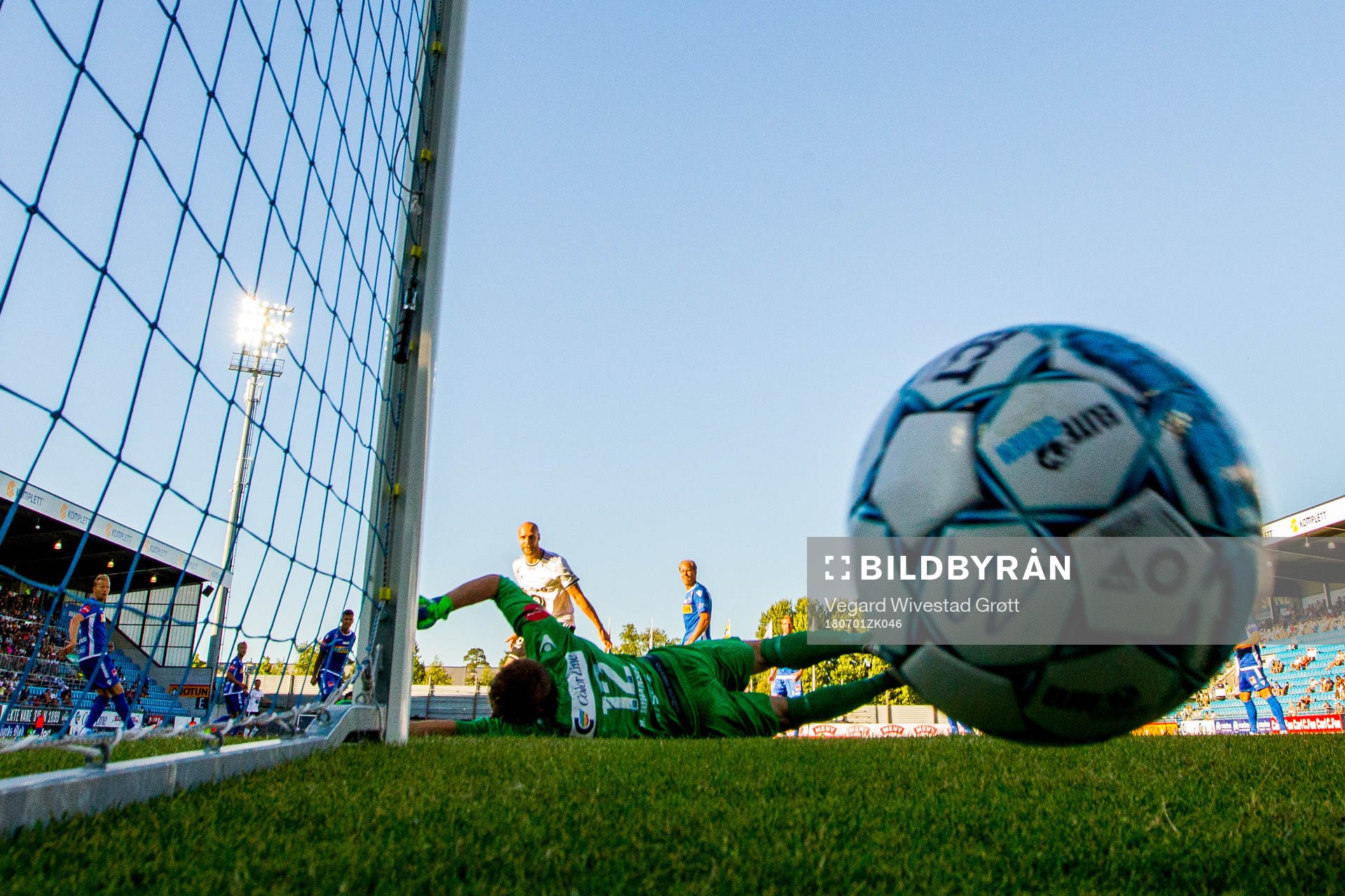 Jonathan Levi of Rosenborg (hidden) scores 1-0 behind