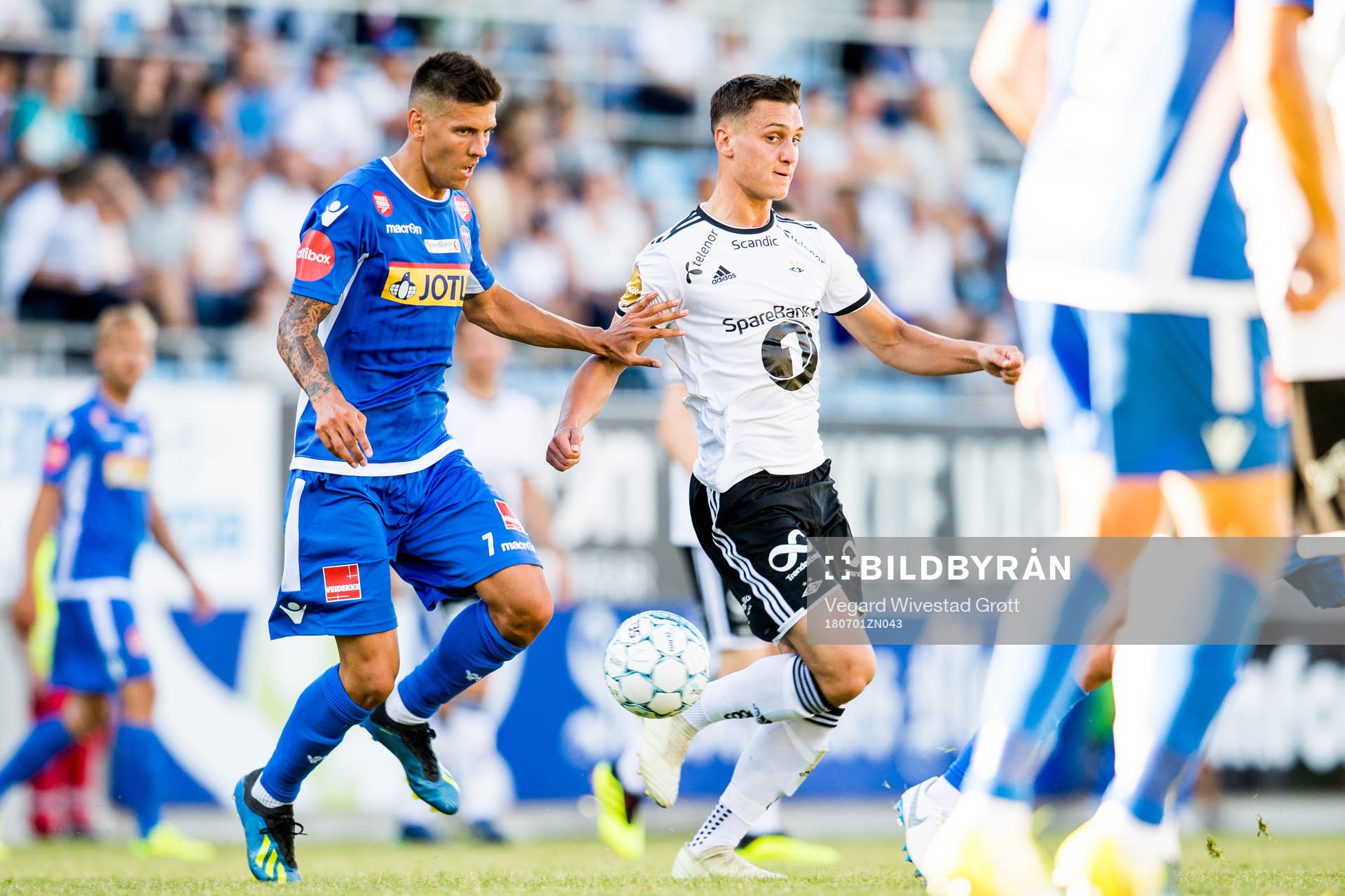 Emil Palsson of Sandefjord and Jonathan Levi of Rosenborg