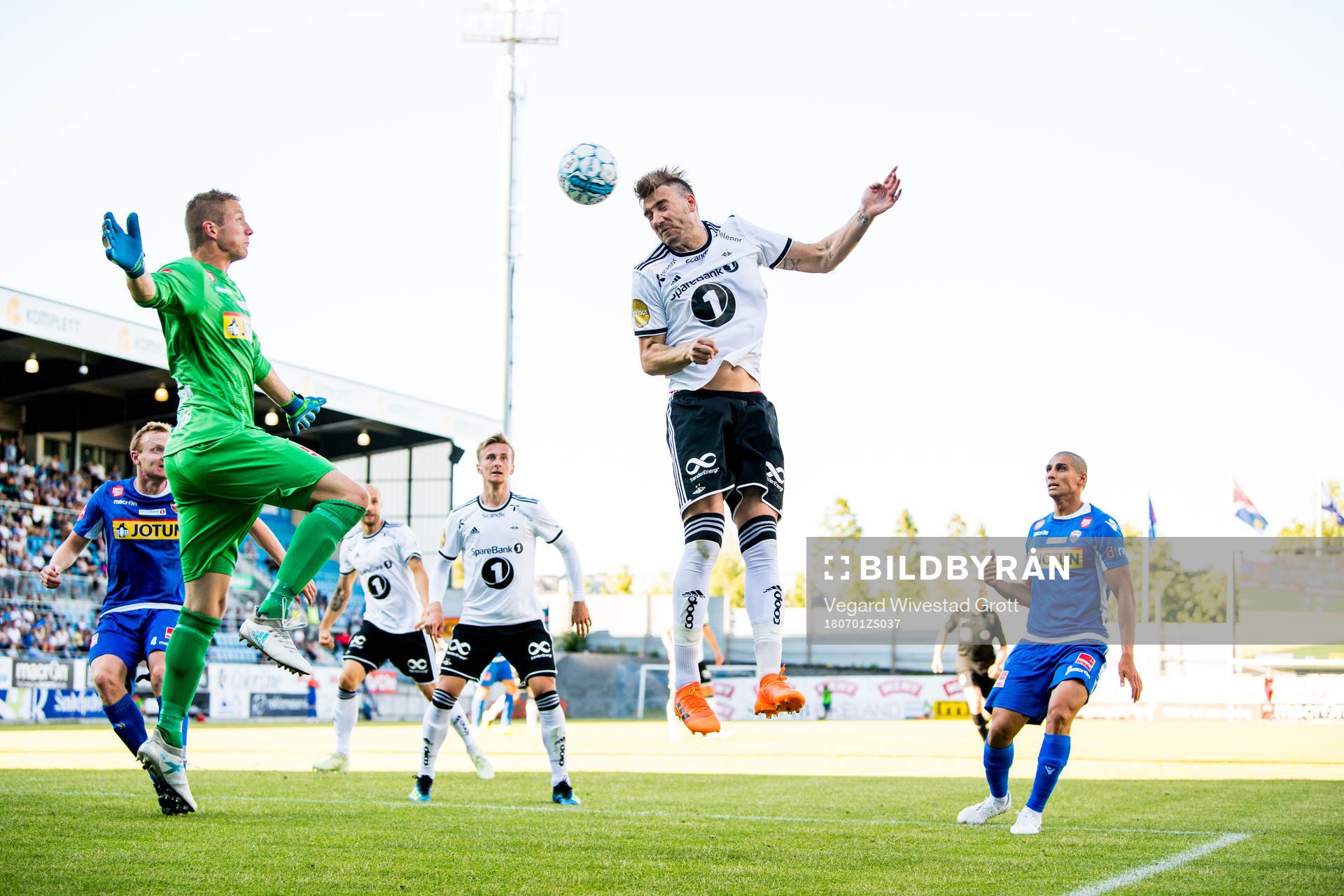 Nicklas Bendtner of Rosenborg with a chance against