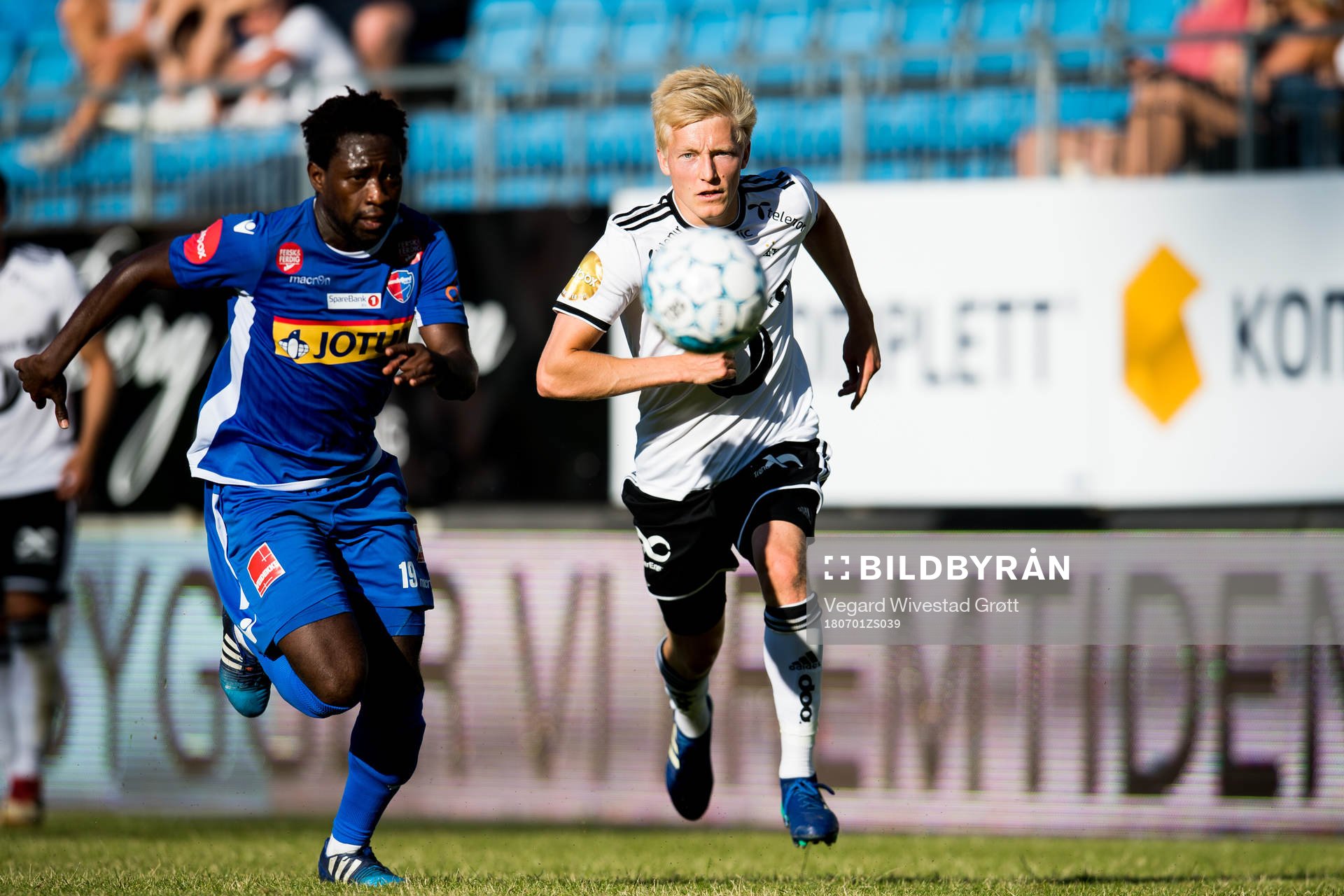 Victor Demba Bindia of Sandefjord and Birger Meling of