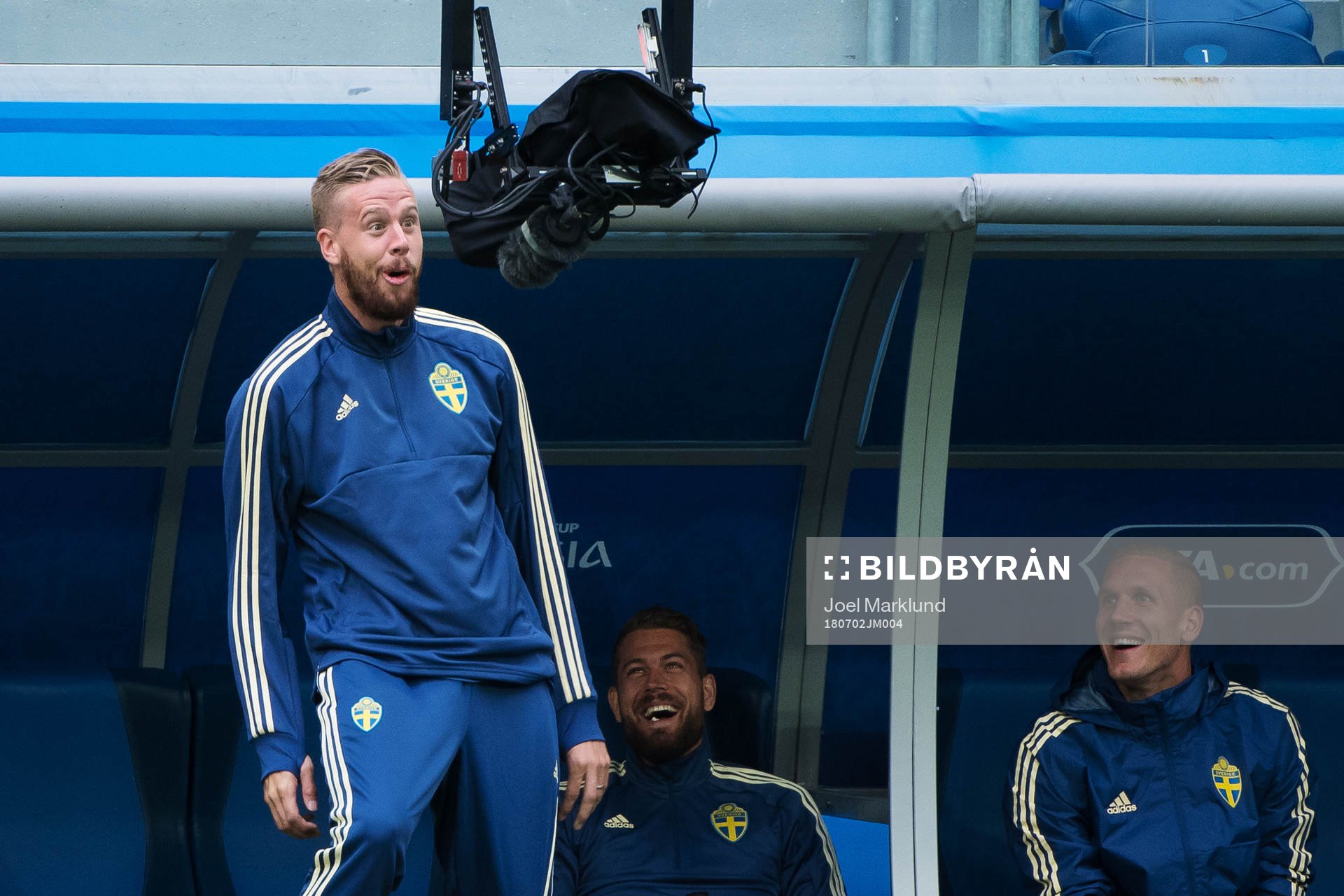Pontus Jansson of the Swedish national football team fools
