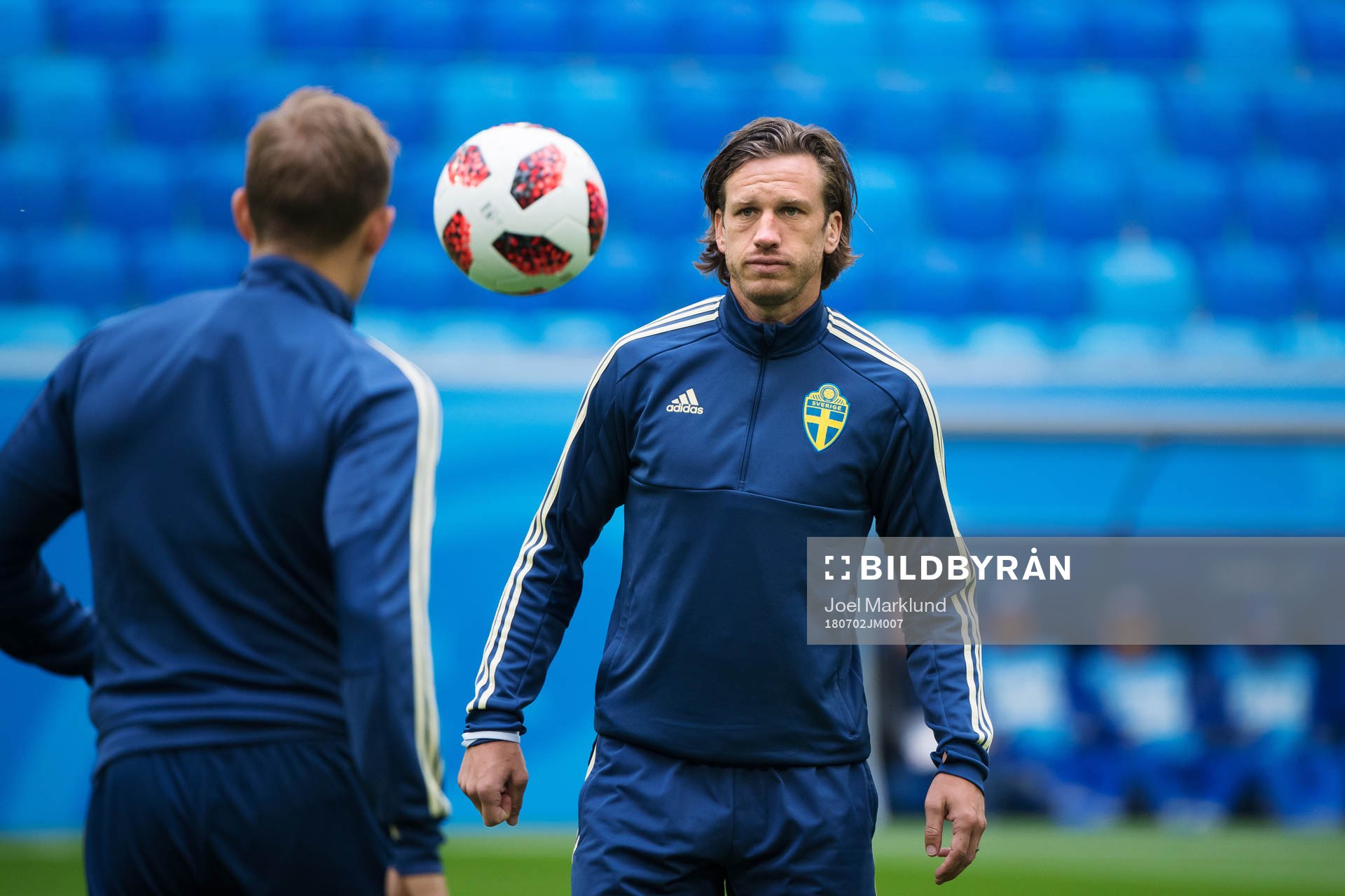 Gustav Svensson of the Swedish national football team at a