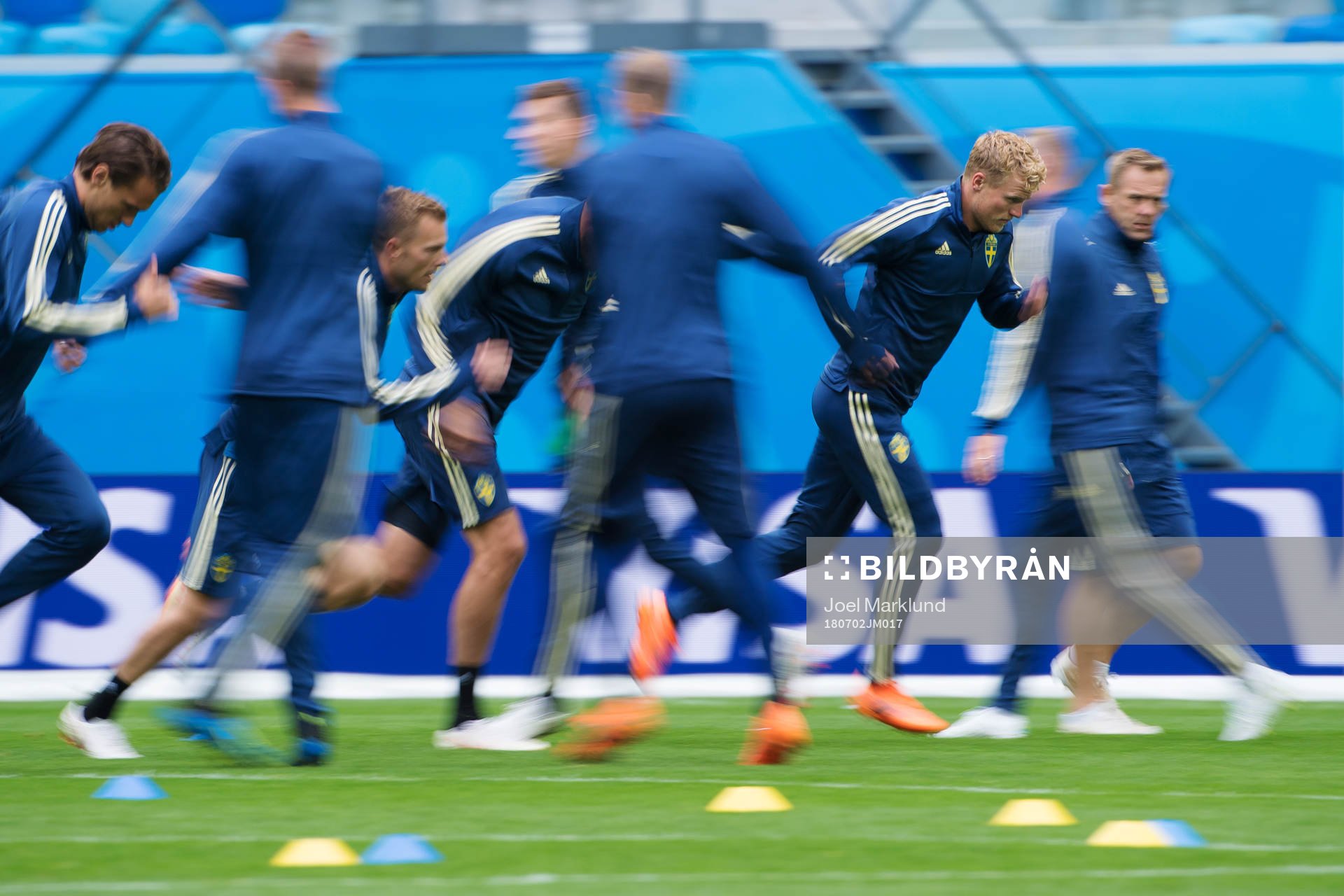 Oscar Hiljemark (R) of the Swedish national football team