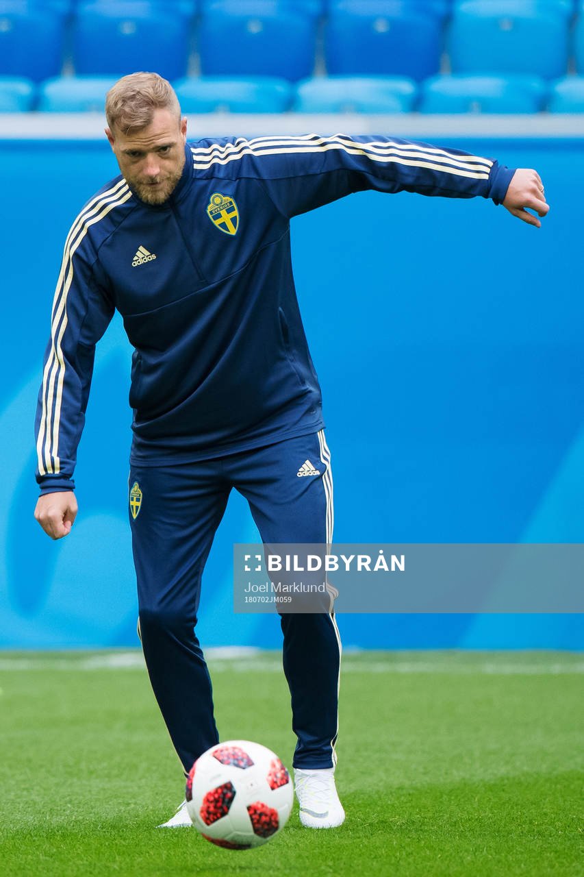 John Guidetti of the Swedish national football team at a