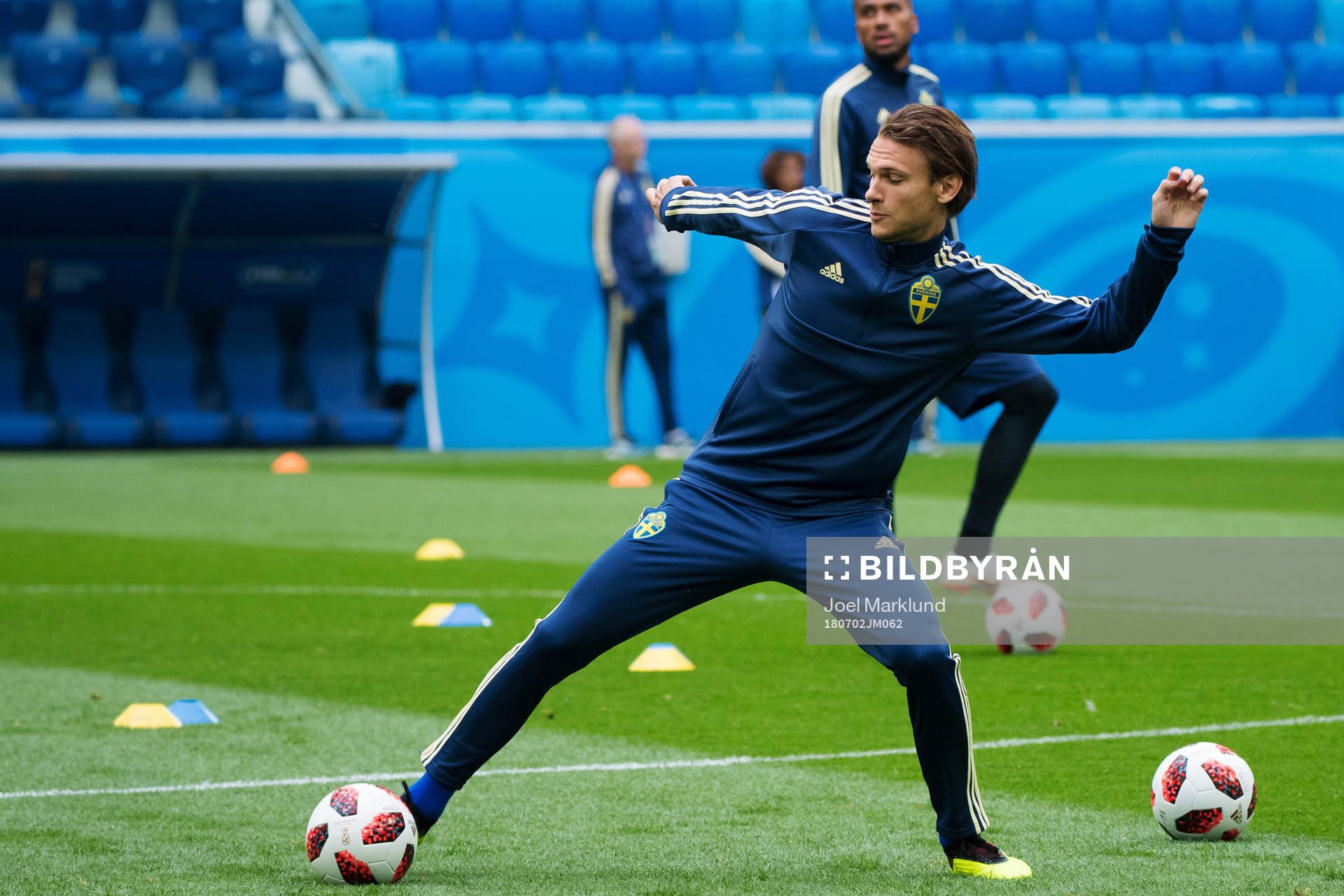 Albin Ekdal of the Swedish national football team at a