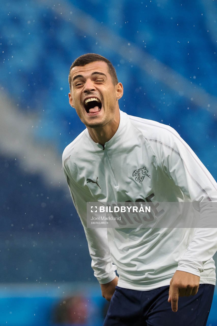 Granit Xhaka of the Swiss national football team at a