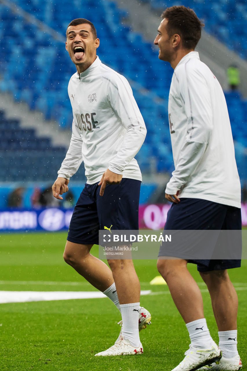 Granit Xhaka of the Swiss national football team at a