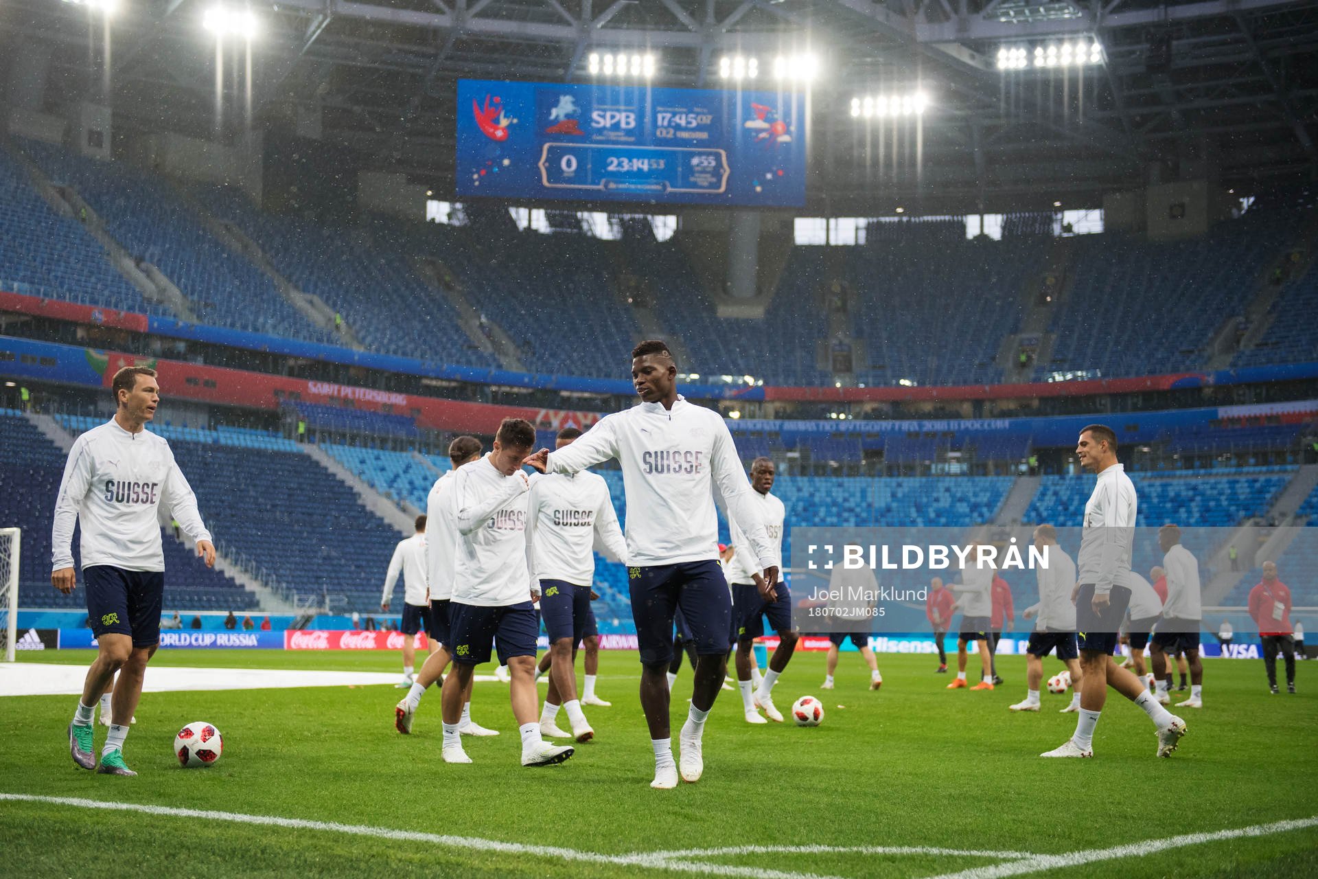 Breel Embolo of the Swiss national football team at a