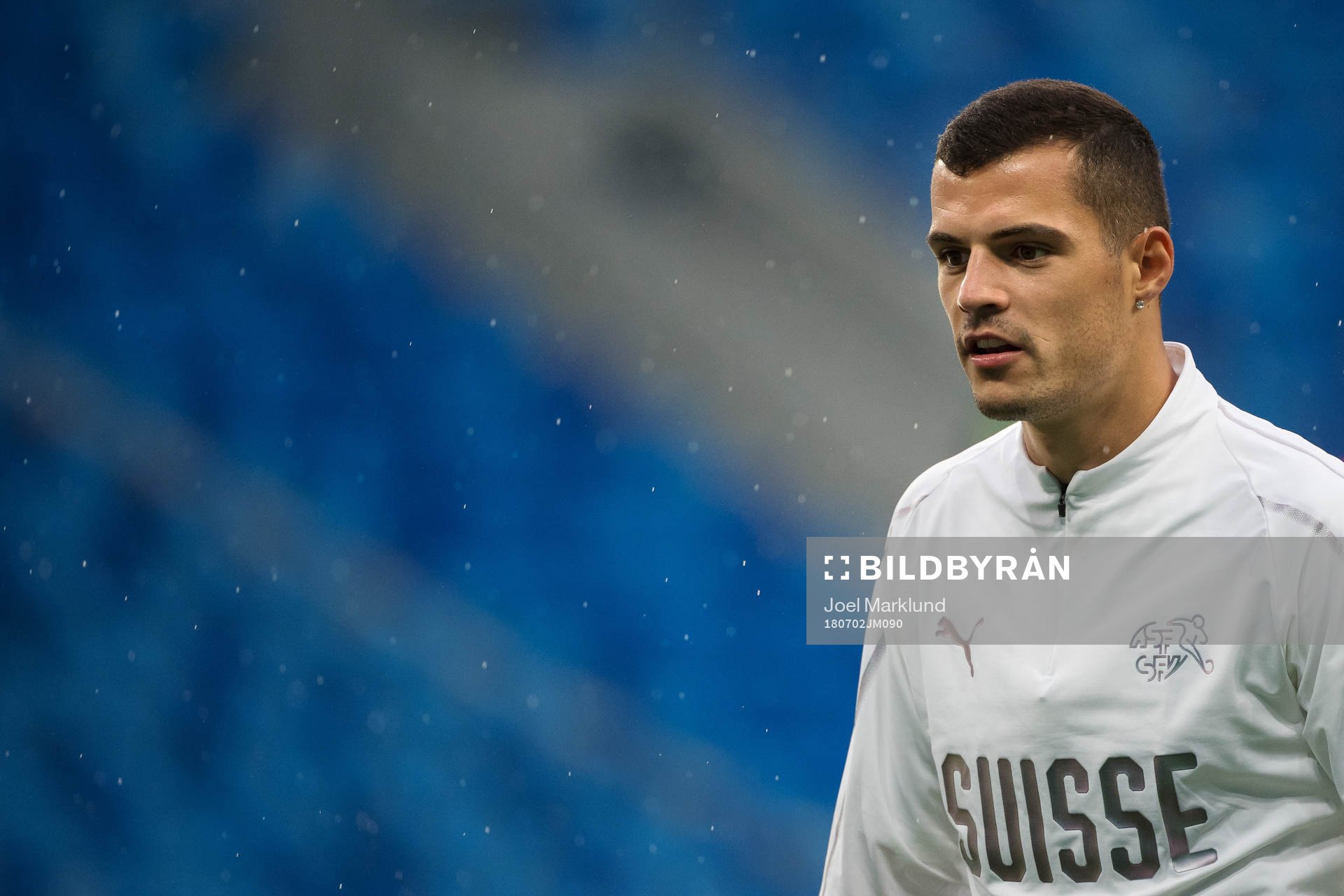Granit Xhaka of the Swiss national football team at a