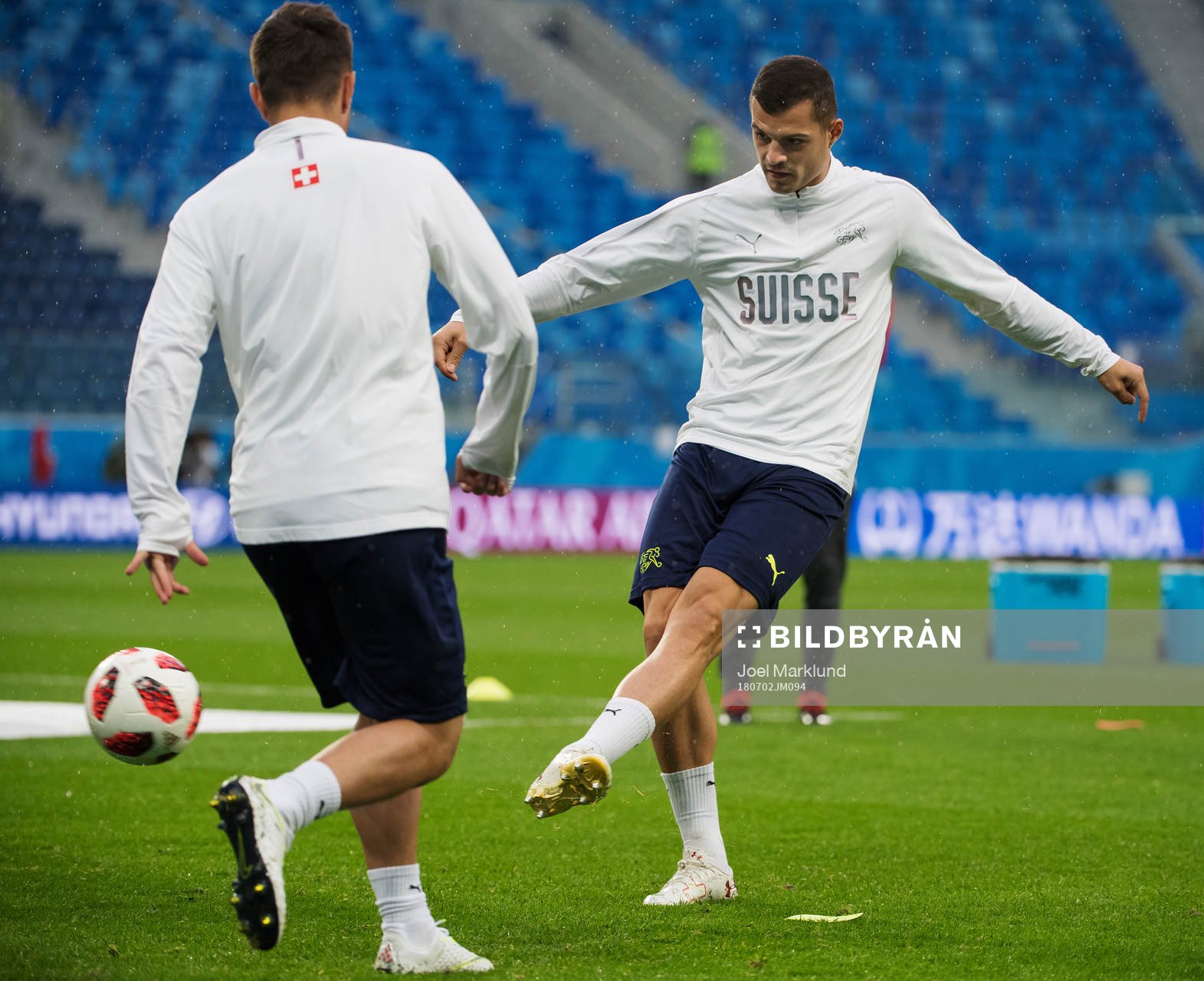 Granit Xhaka of the Swiss national football team at a