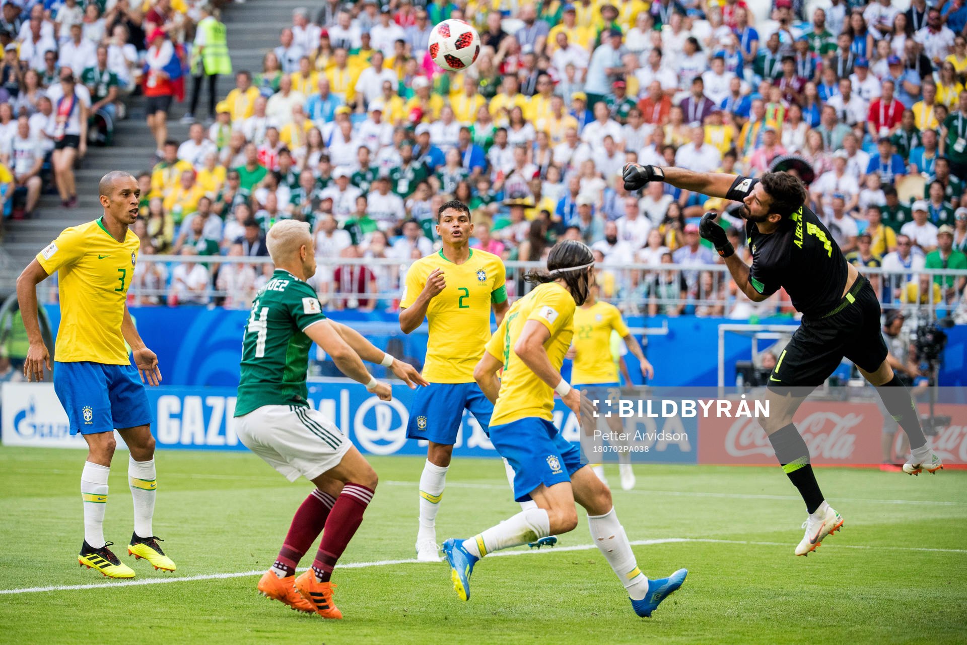 Miranda of Brazil, Javier Hernandez of Mexico and