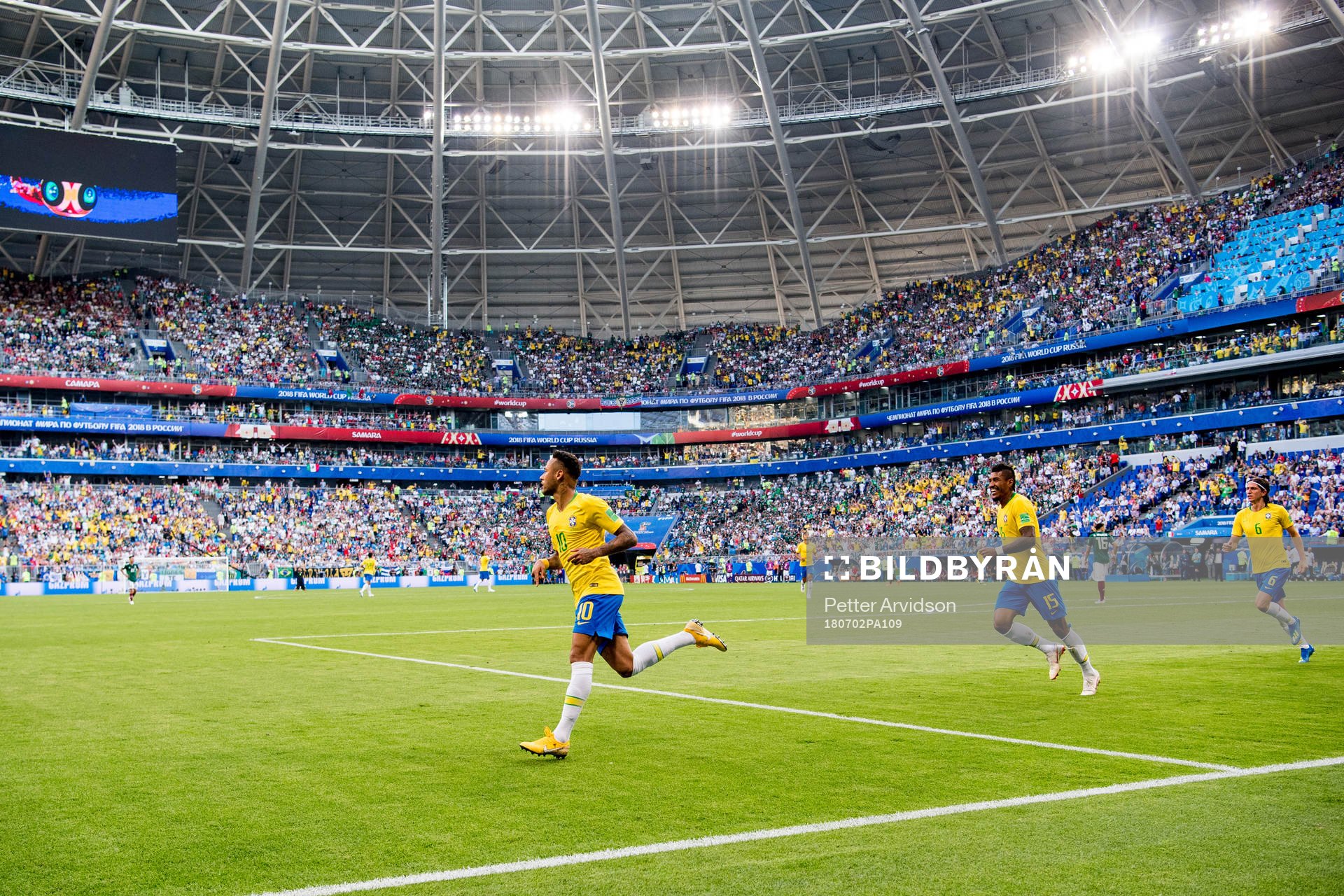 Neymar of Brazil celebrates