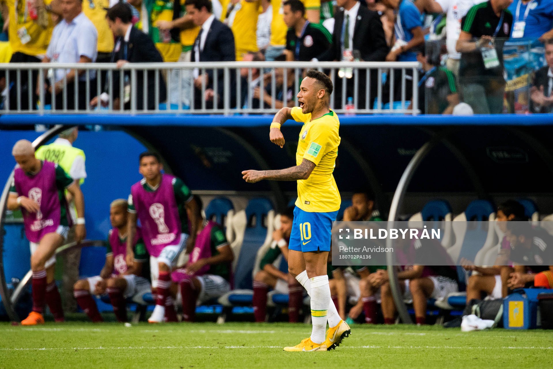 Neymar of Brazil celebrates