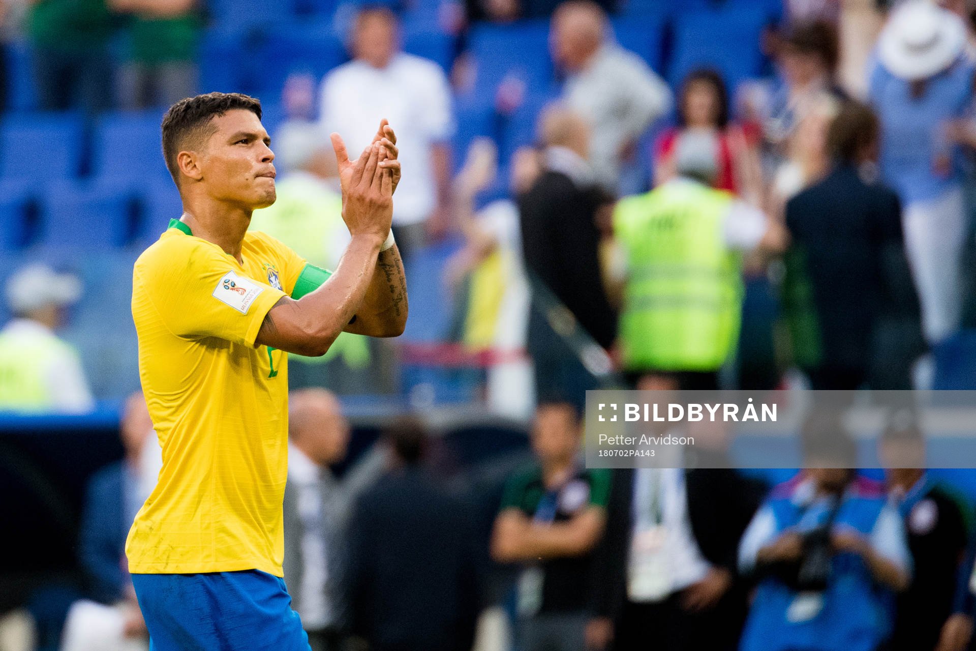 Thiago Silva of Brazil after the FIFA World Cup round of 16 match between Brazil and Mexico on July 2, 2018 in Samara.