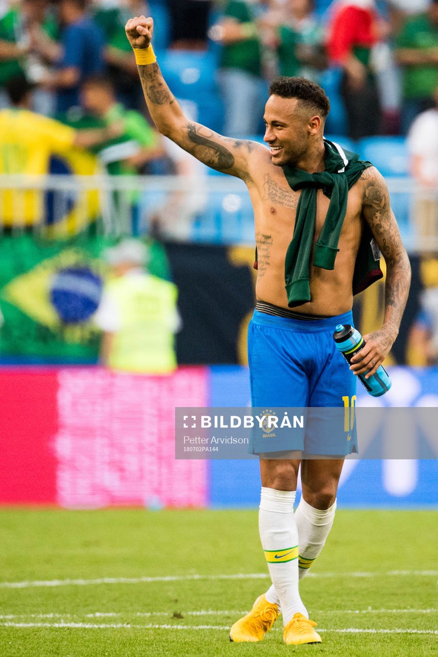 Neymar of Brazil celebrates
