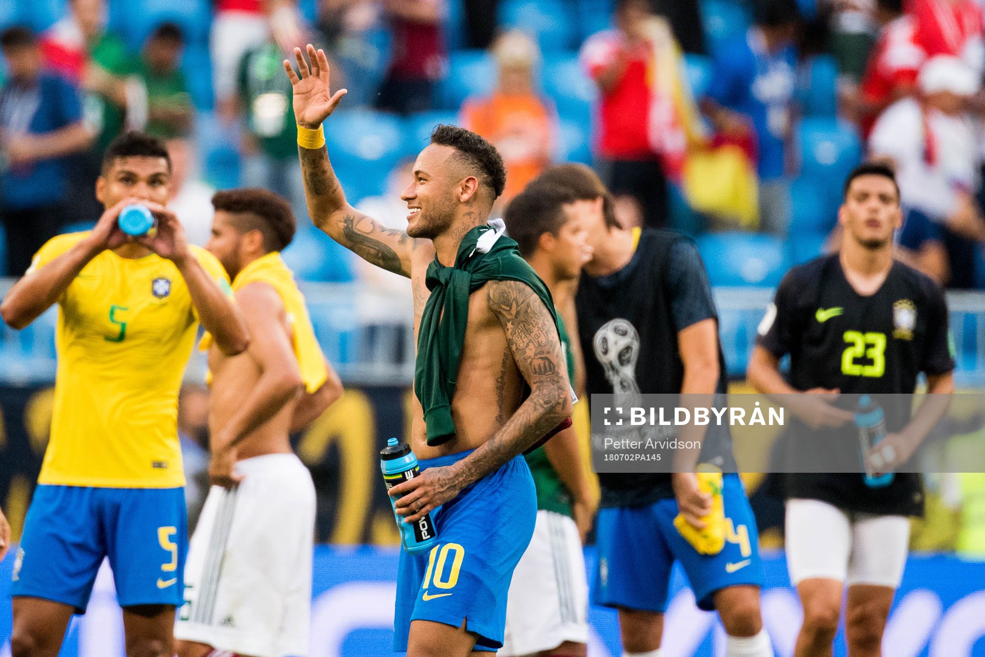 Neymar of Brazil celebrates