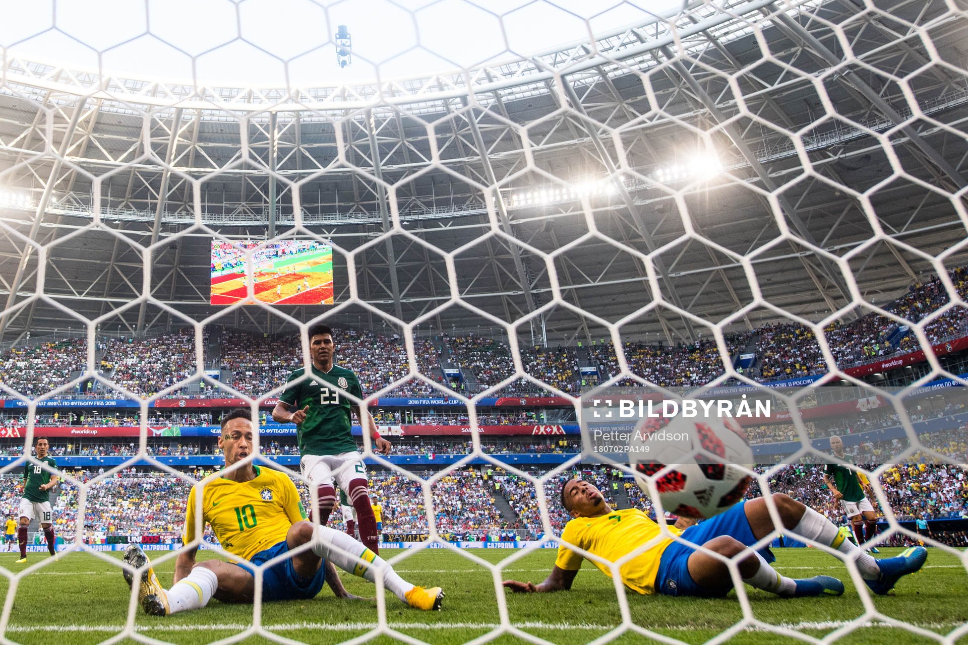 Neymar of Brazil scores 1-0