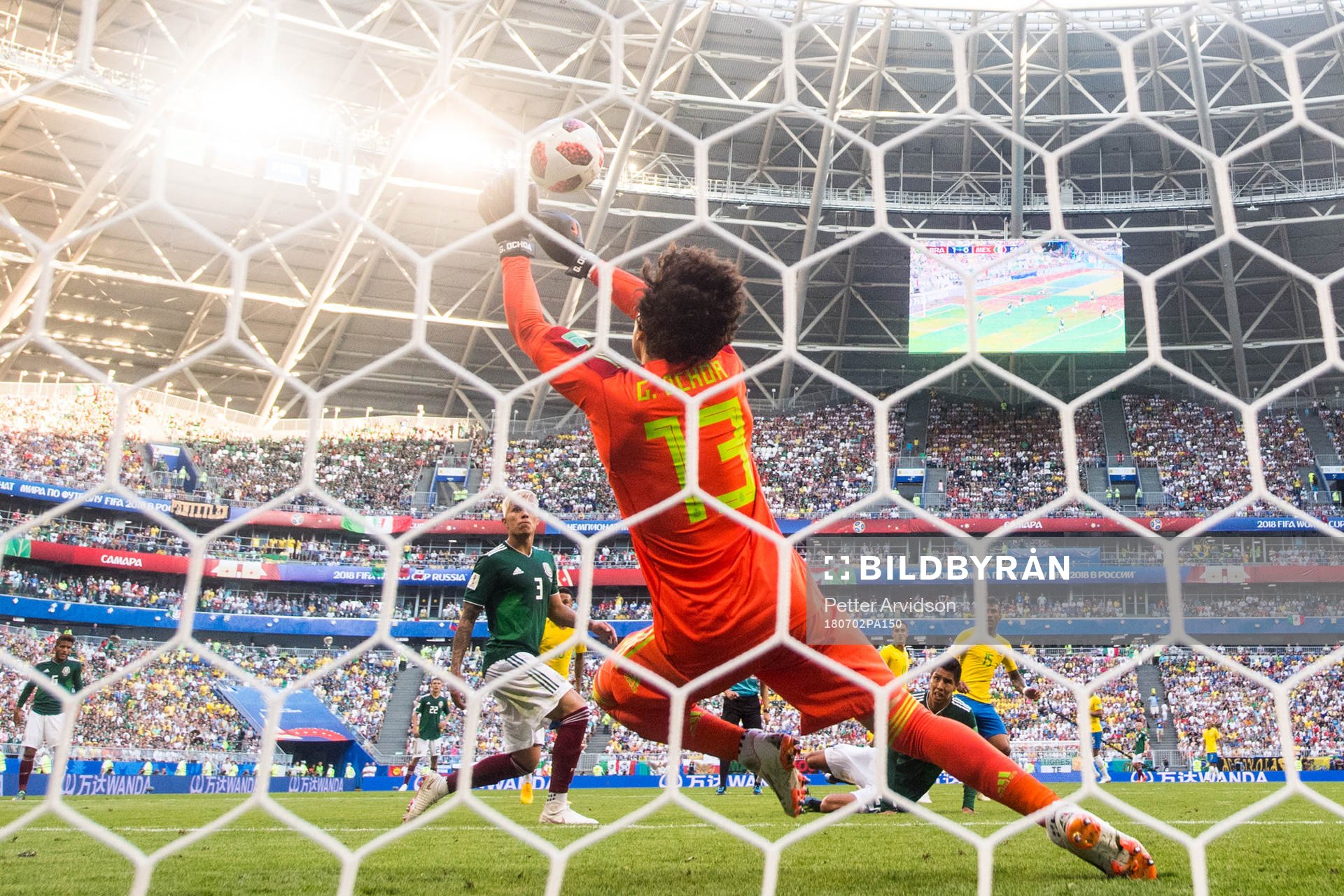 Goalkeeper Guillermo Ochoa of Mexico makes a save