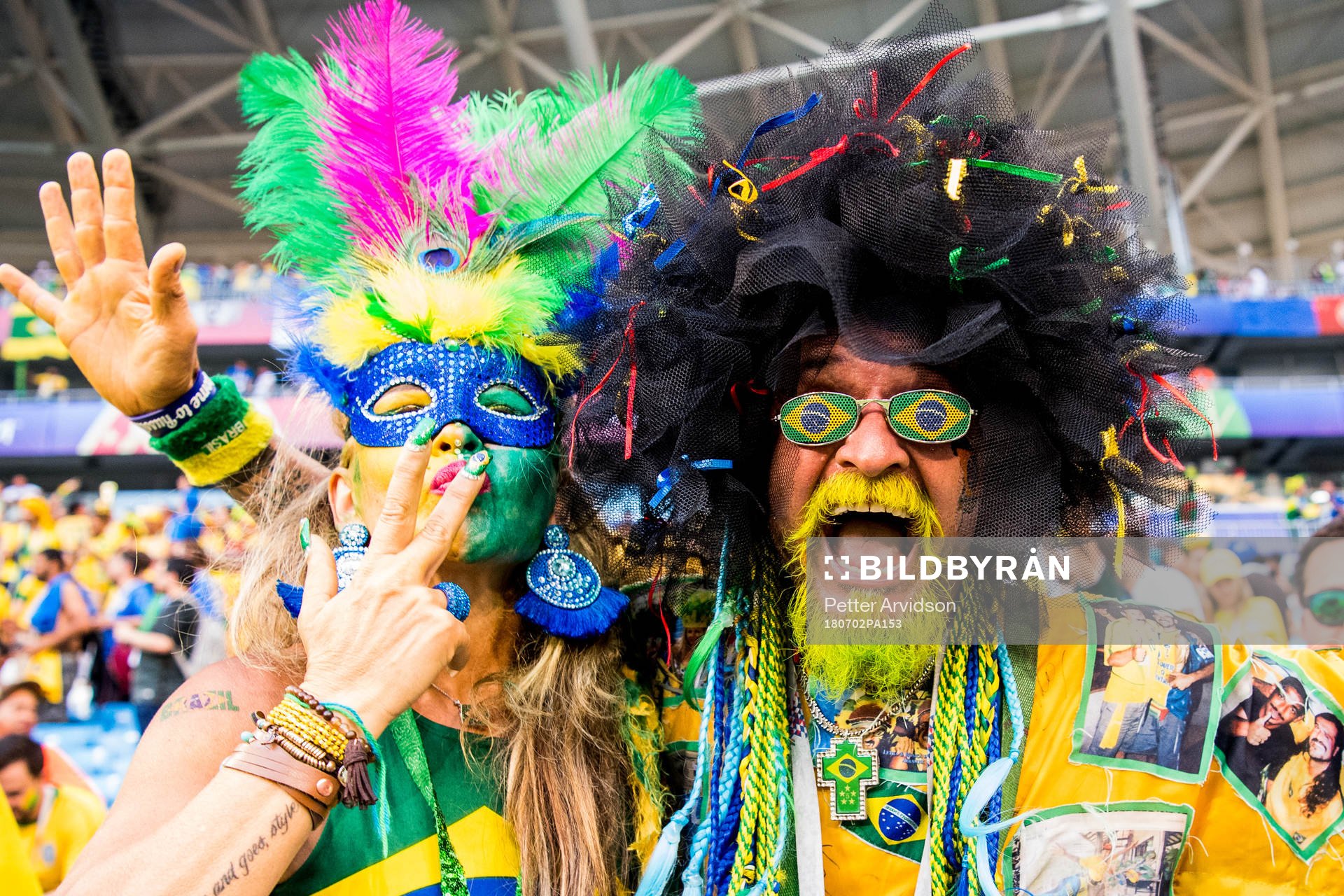Supporters of Brazil celebrate