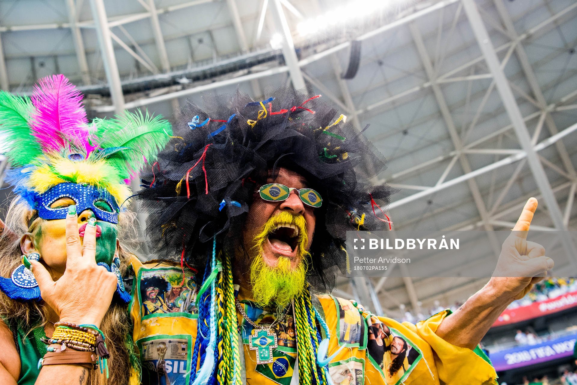 Supporters of Brazil celebrate