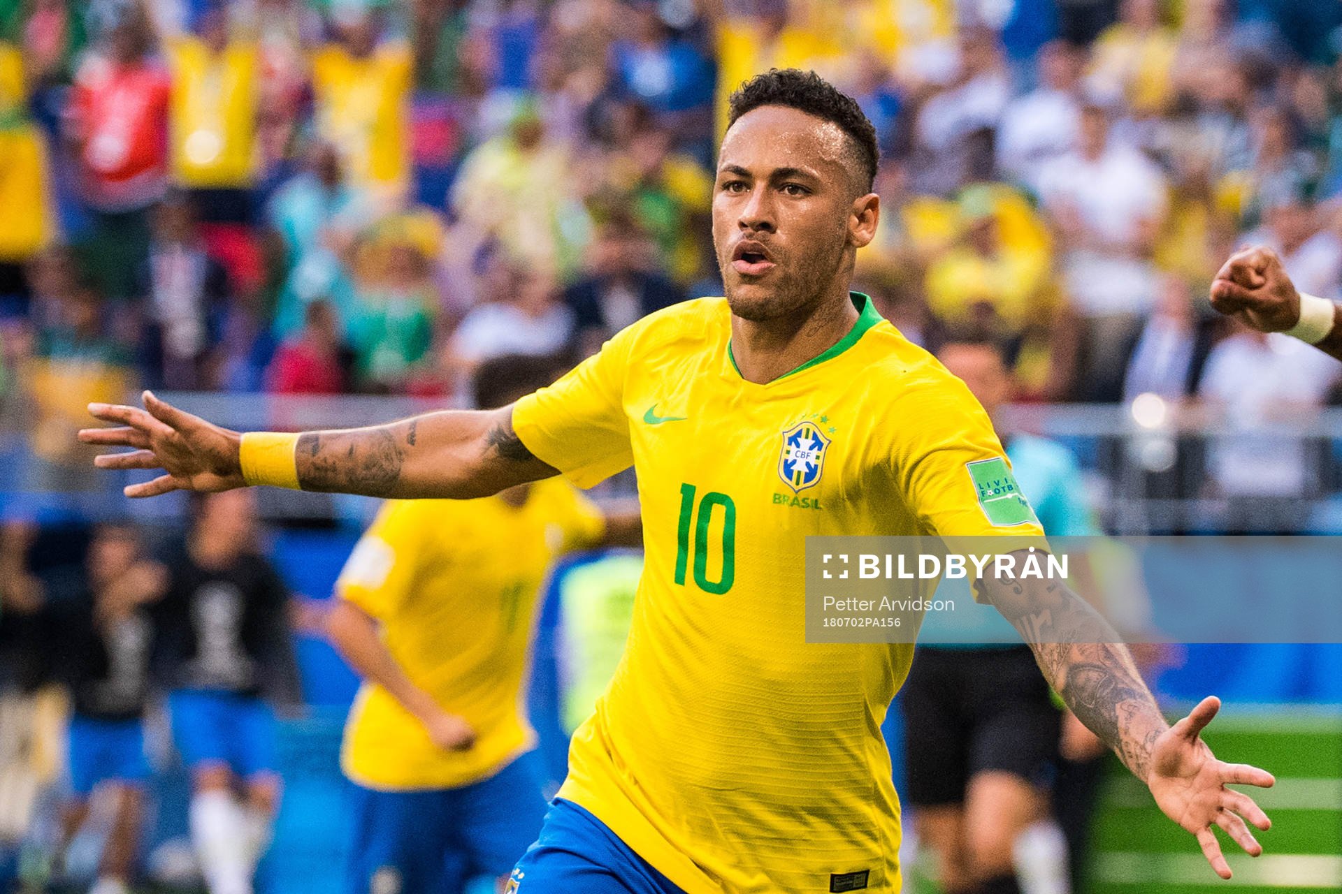 Neymar of Brazil celebrates