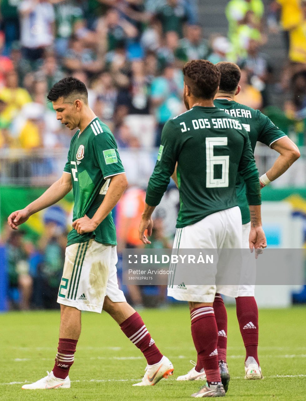 Hirving Lozano of Mexico looks dejected