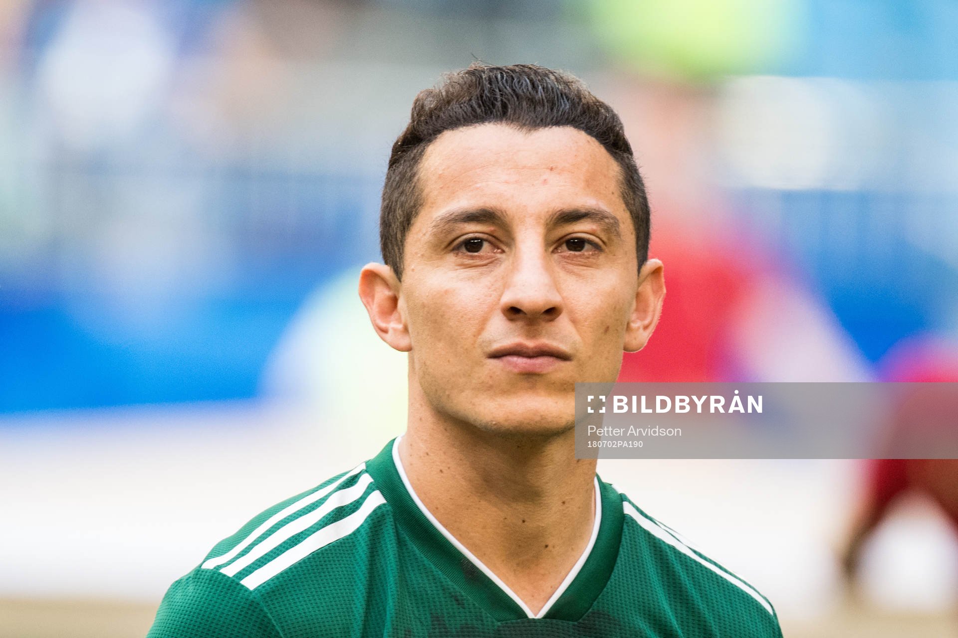 Andres Guardado of Mexico prior the FIFA World Cup round of 16 match between Brazil and Mexico on July 2, 2018 in Samara.
