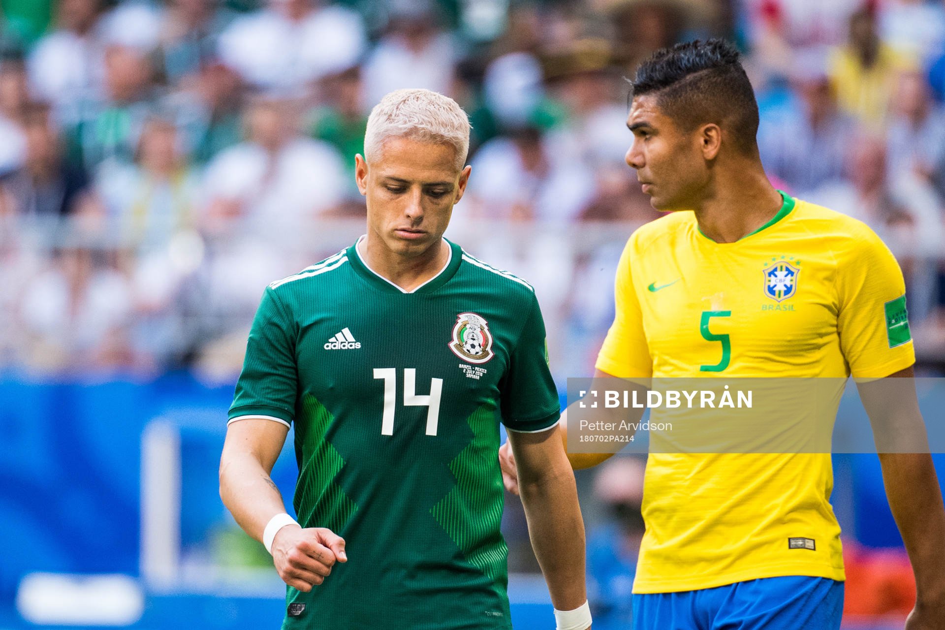 Javier Hernandez of Mexico looks dejected
