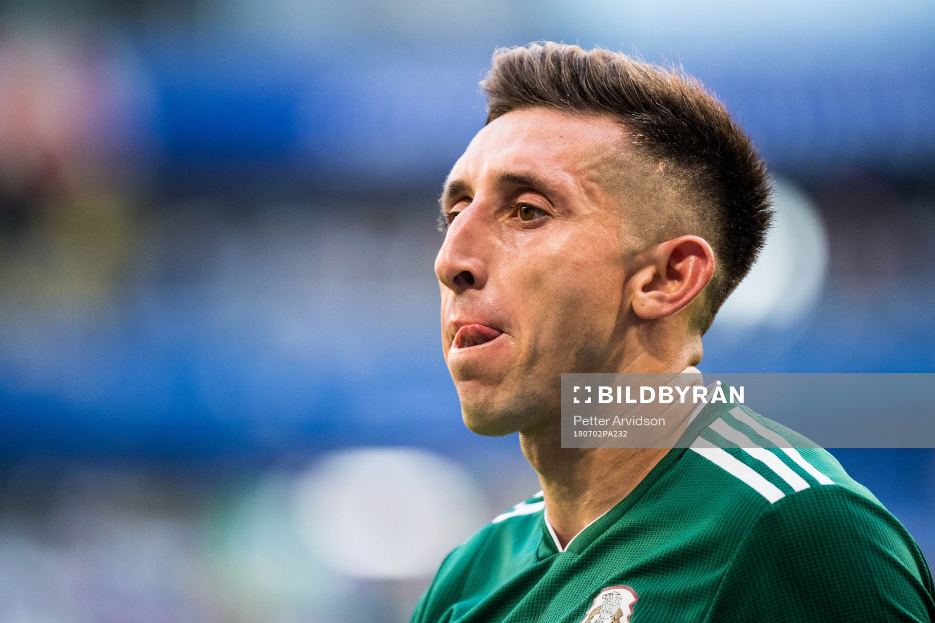 Hector Herrera of Mexico during the FIFA World Cup round of 16 match between Brazil and Mexico on July 2, 2018 in Samara.